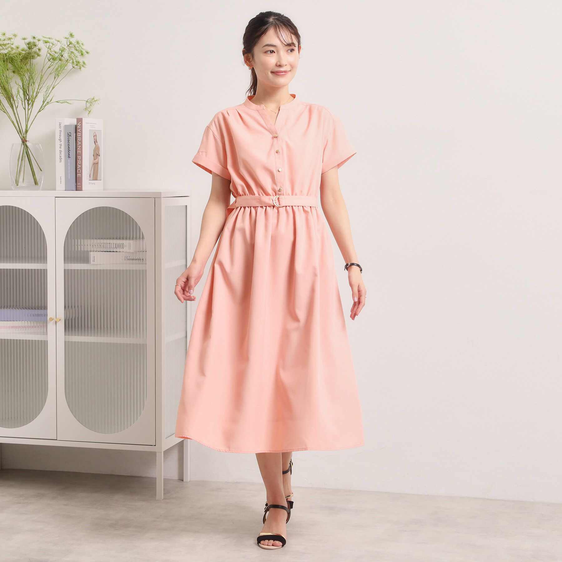 ITS&rsquo;DEMO「【UVケア／洗濯機OK／イージーケア】麻調合繊ブラウジングワンピース」|ワンピース|