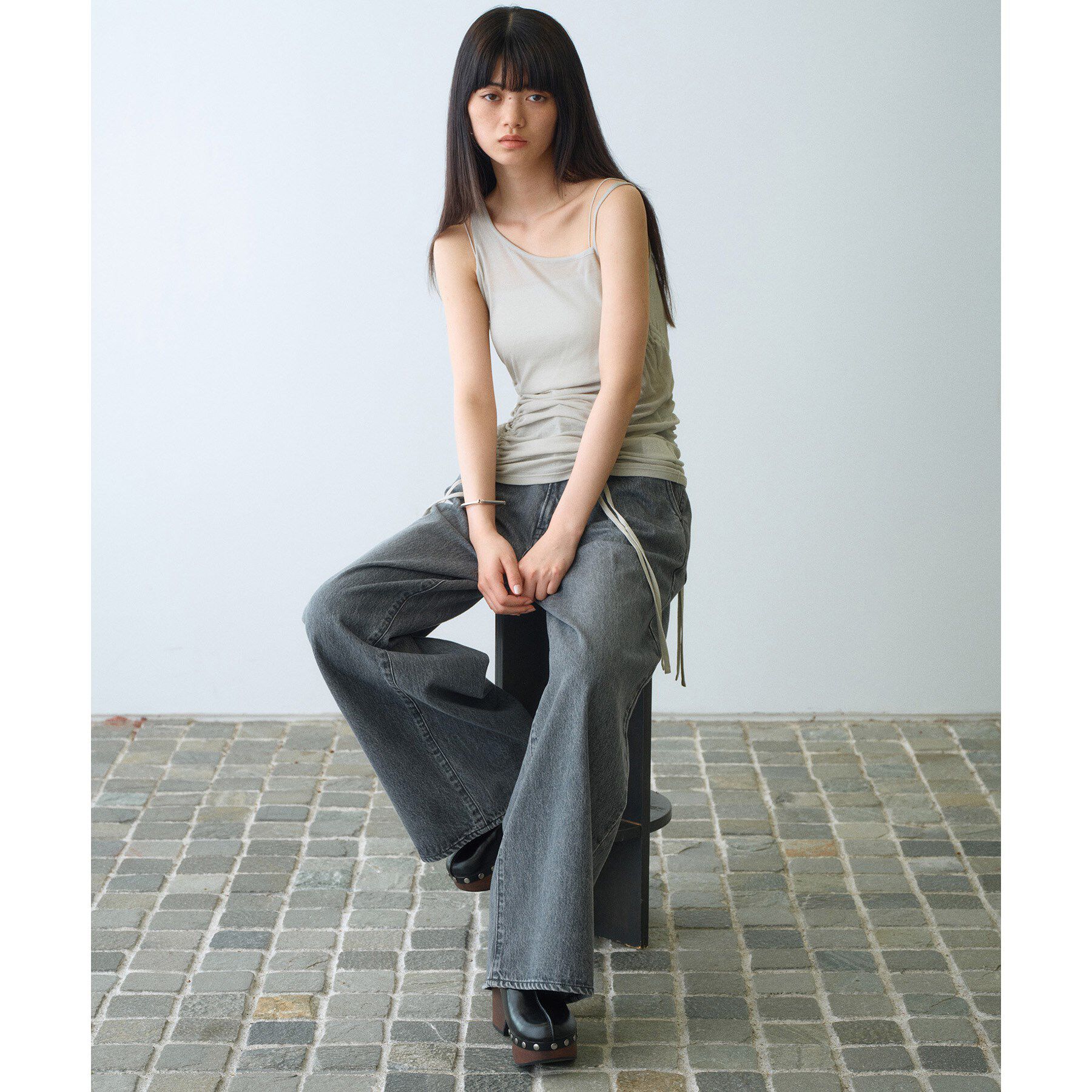 CODE A「asymmetry gather tank」|キャミソール|