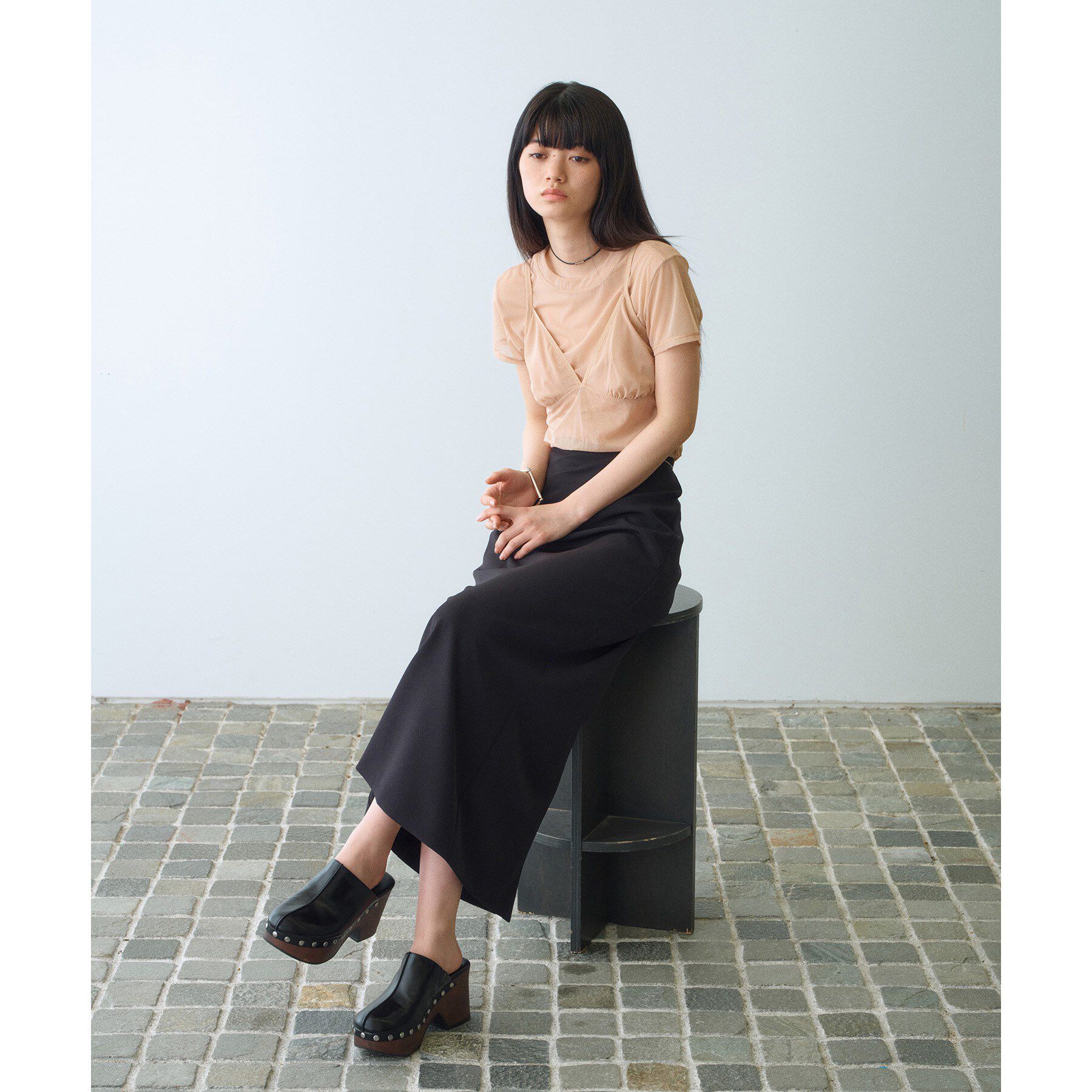 CODE A「Organic Basics｜Mesh cami」|キャミソール|