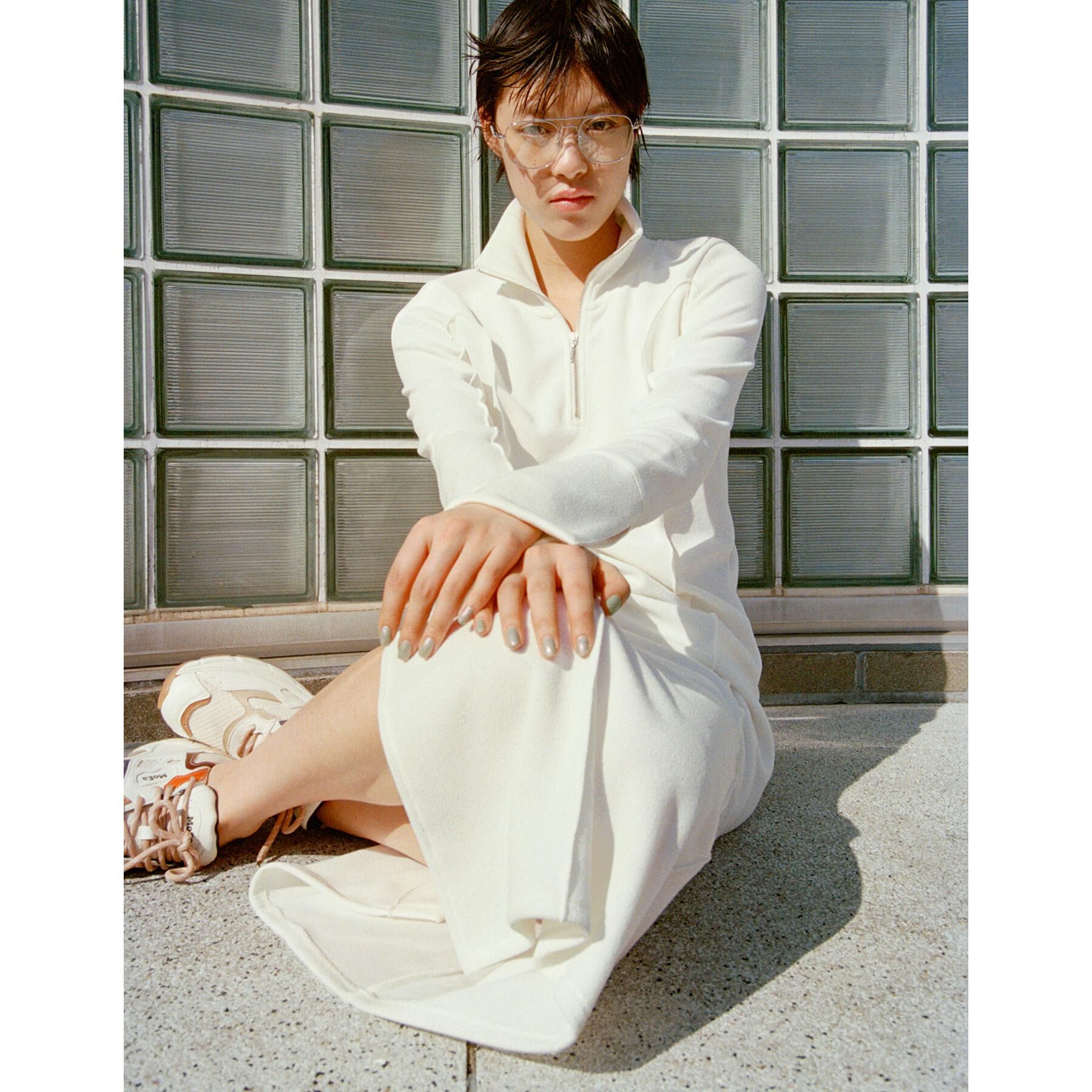 CODE A「high neck jersey dress」|ワンピース|ホワイト(001)