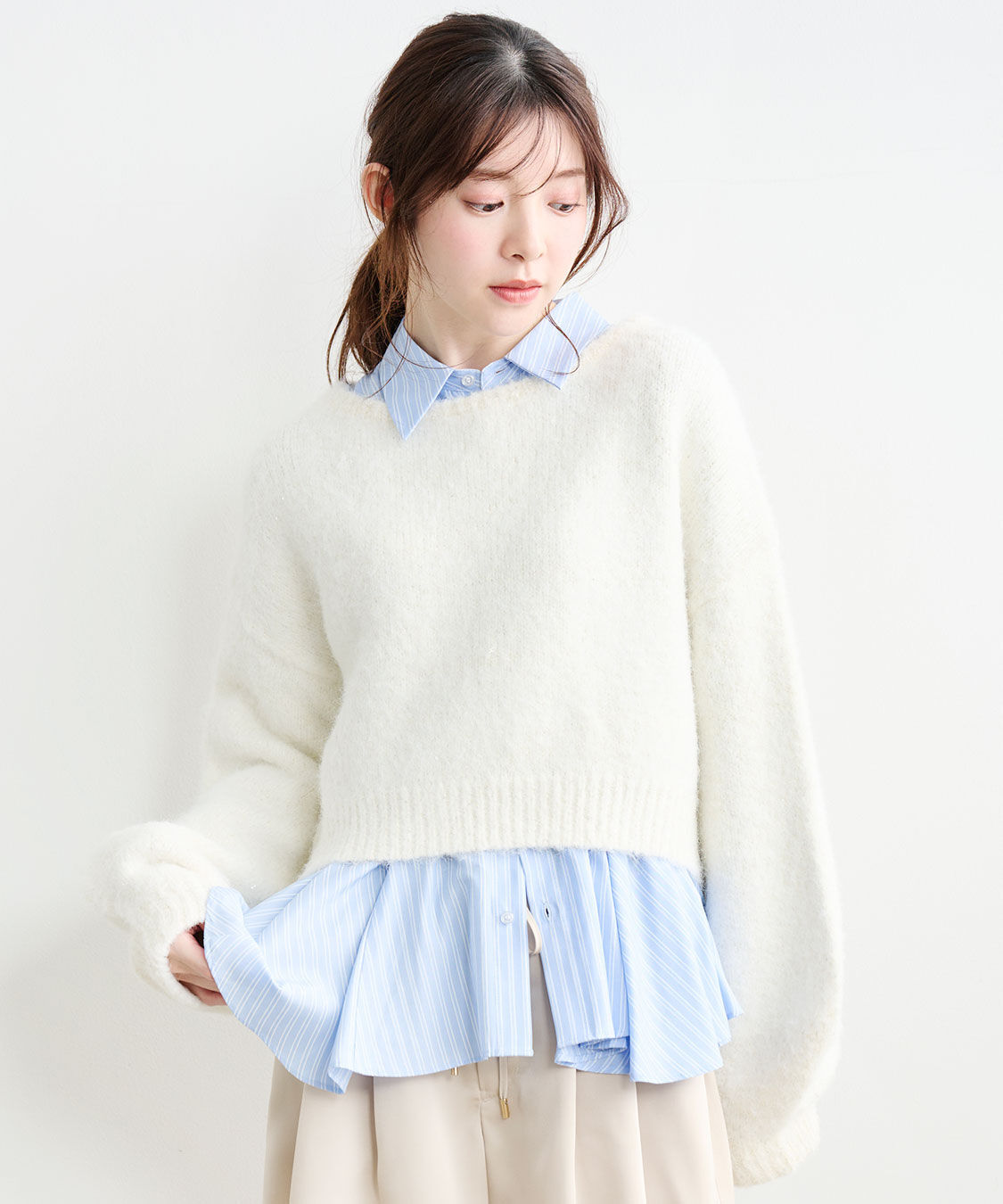 COCO DEAL「スパンコールパフスリーブニット」|ニット・セーター|