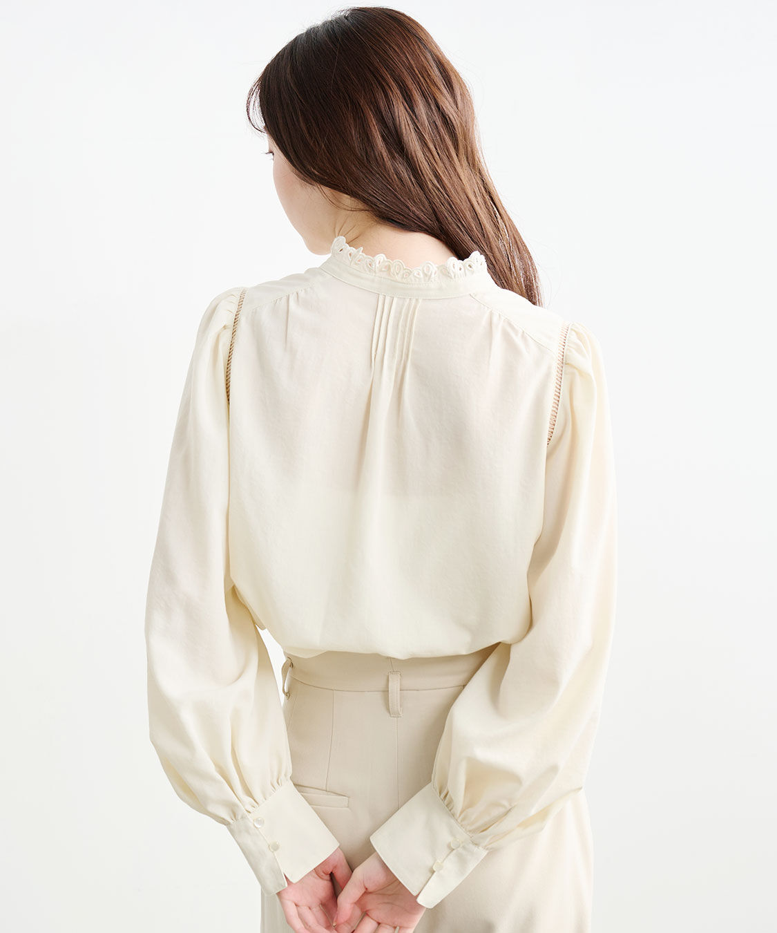 COCO DEAL「カットワーク刺繍ボリュームスリーブブラウス」|シャツ・ブラウス|
