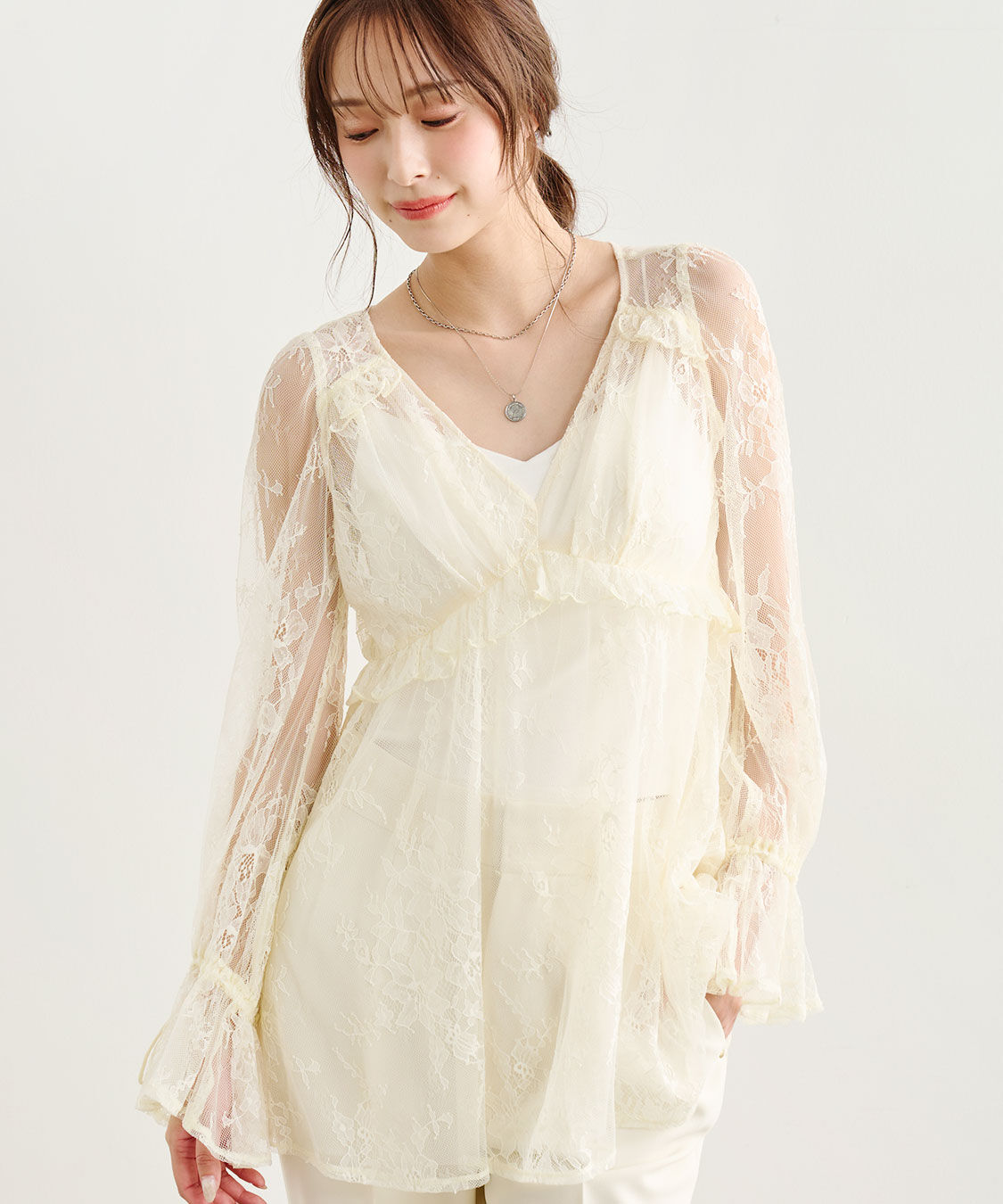 COCO DEAL「レースフレアブラウス」|シャツ・ブラウス|