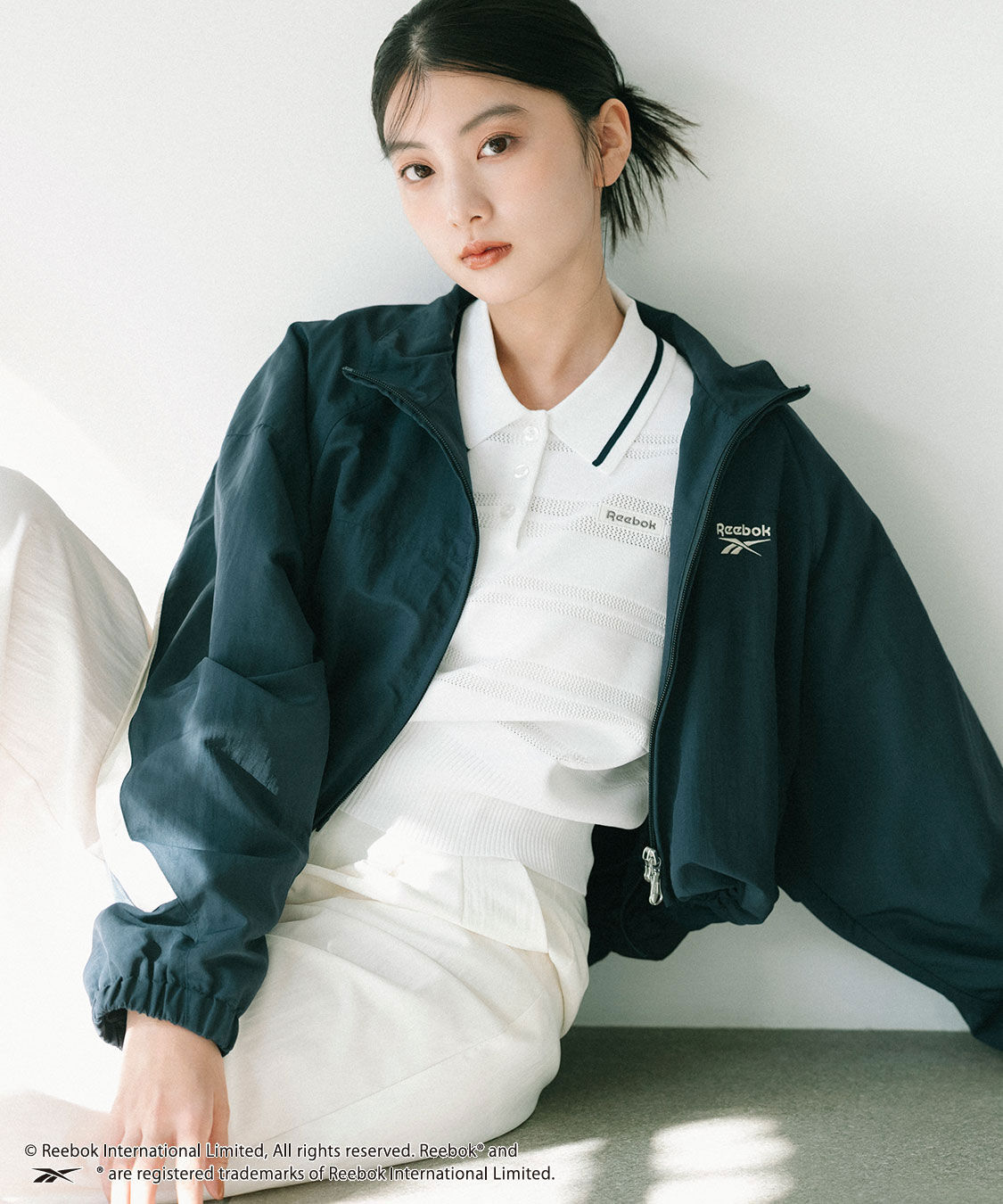 COCO DEAL「《COCO DEAL/Reebok》メッシュボーダーポロニット」|ポロシャツ|