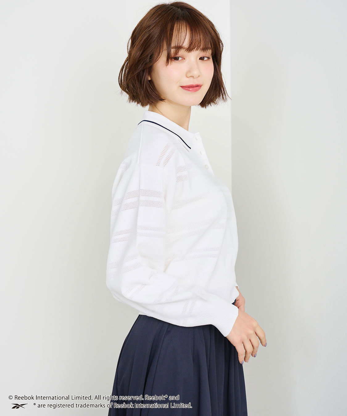 COCO DEAL「《COCO DEAL/Reebok》メッシュボーダーポロニット」|ポロシャツ|