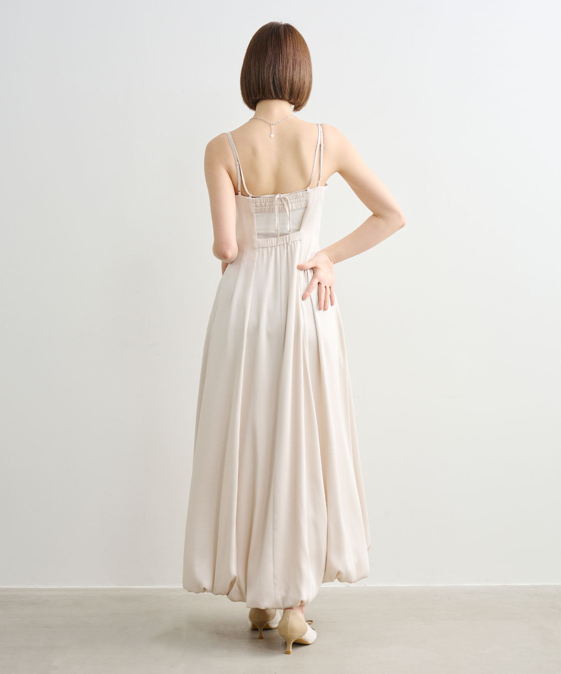 COCO DEAL「バルーンヘムバックデザインサテンワンピース」|ワンピース|