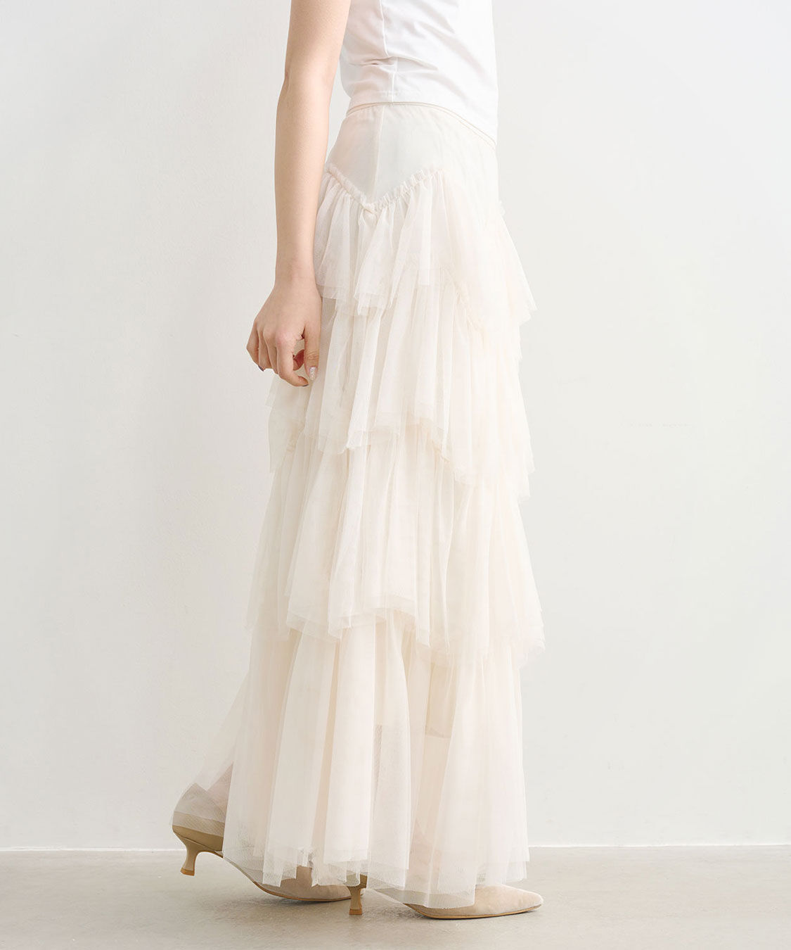 COCO DEAL「ジグザグティアードチュールスカート」|スカート|