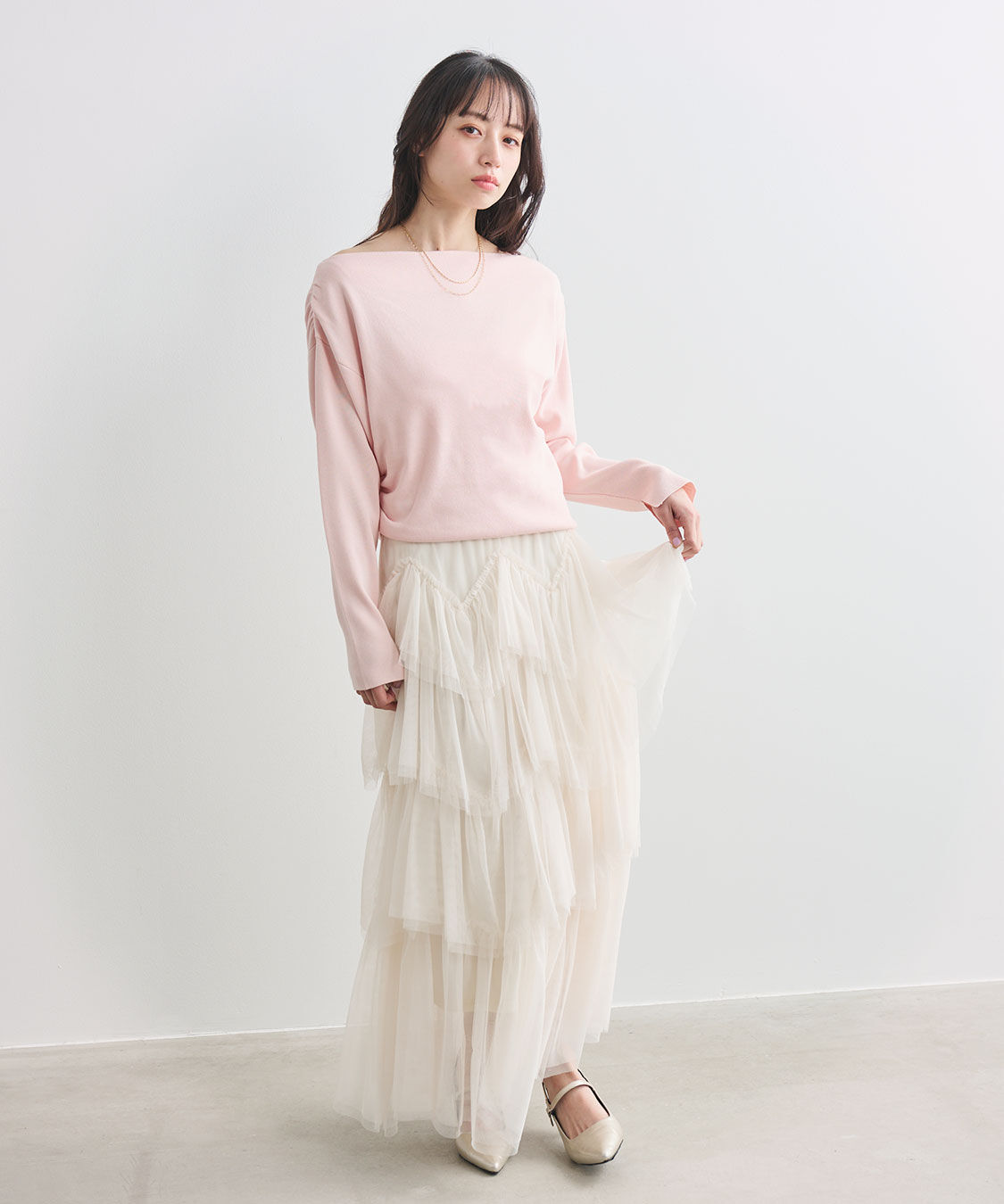 COCO DEAL「ジグザグティアードチュールスカート」|スカート|