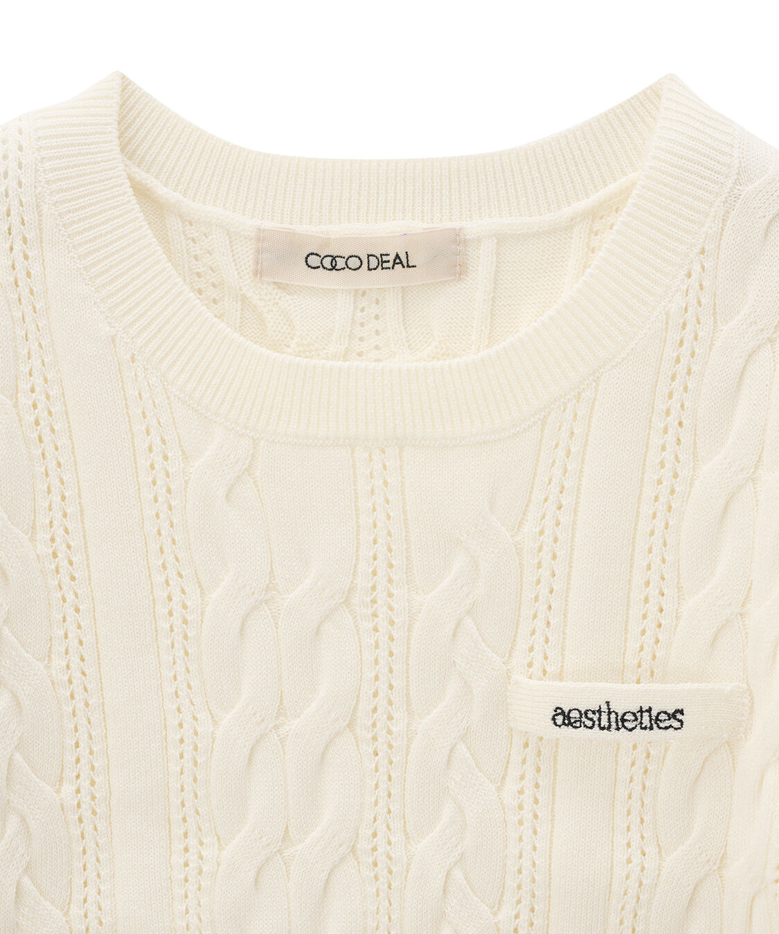 COCO DEAL「ケーブルハーフスリーブニット」|ニット・セーター|
