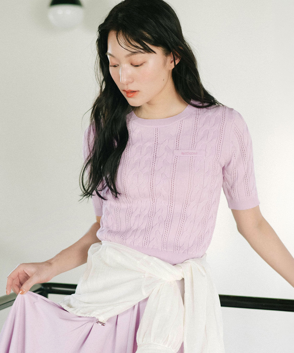 COCO DEAL「ケーブルハーフスリーブニット」|ニット・セーター|