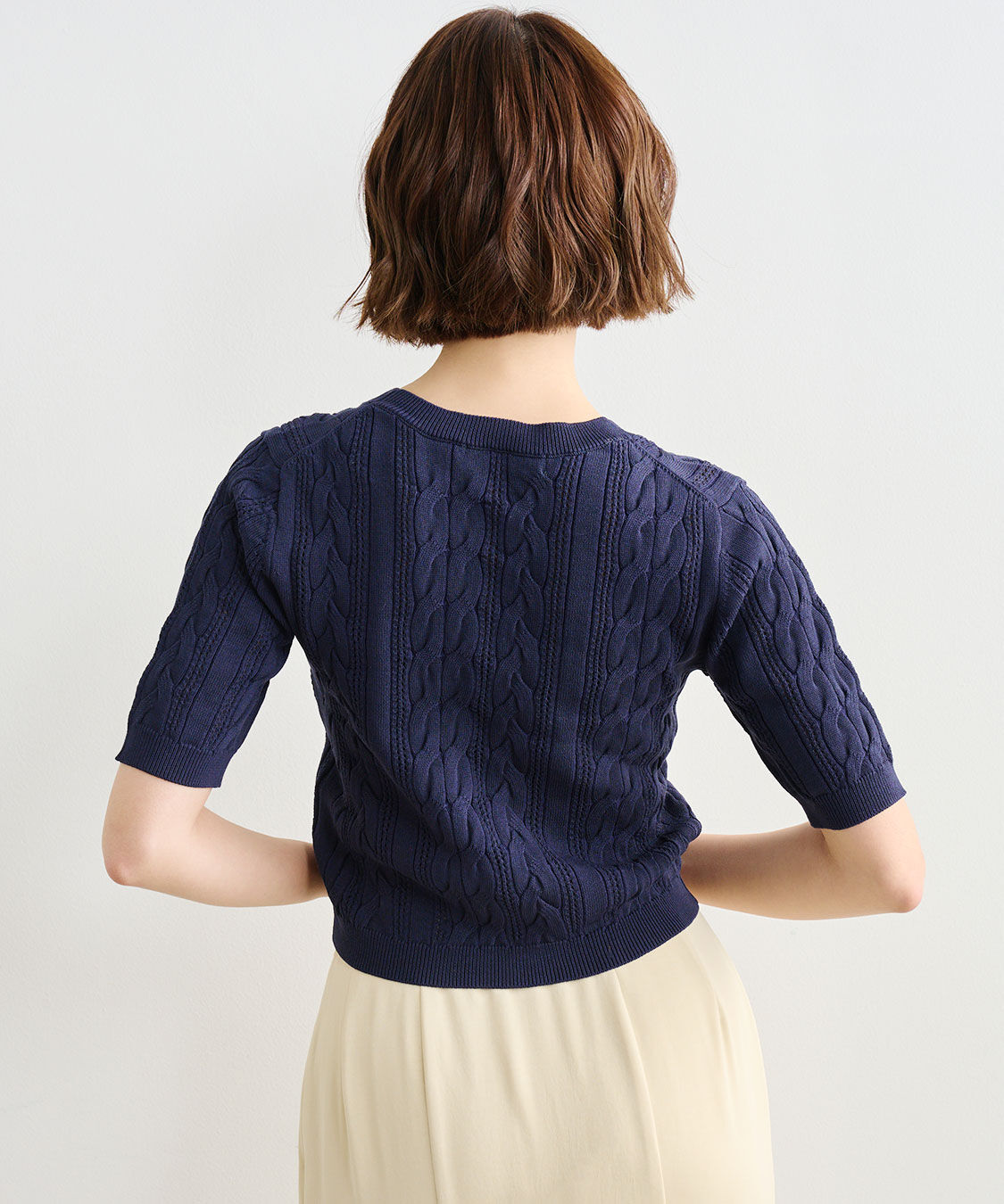 COCO DEAL「ケーブルハーフスリーブニット」|ニット・セーター|