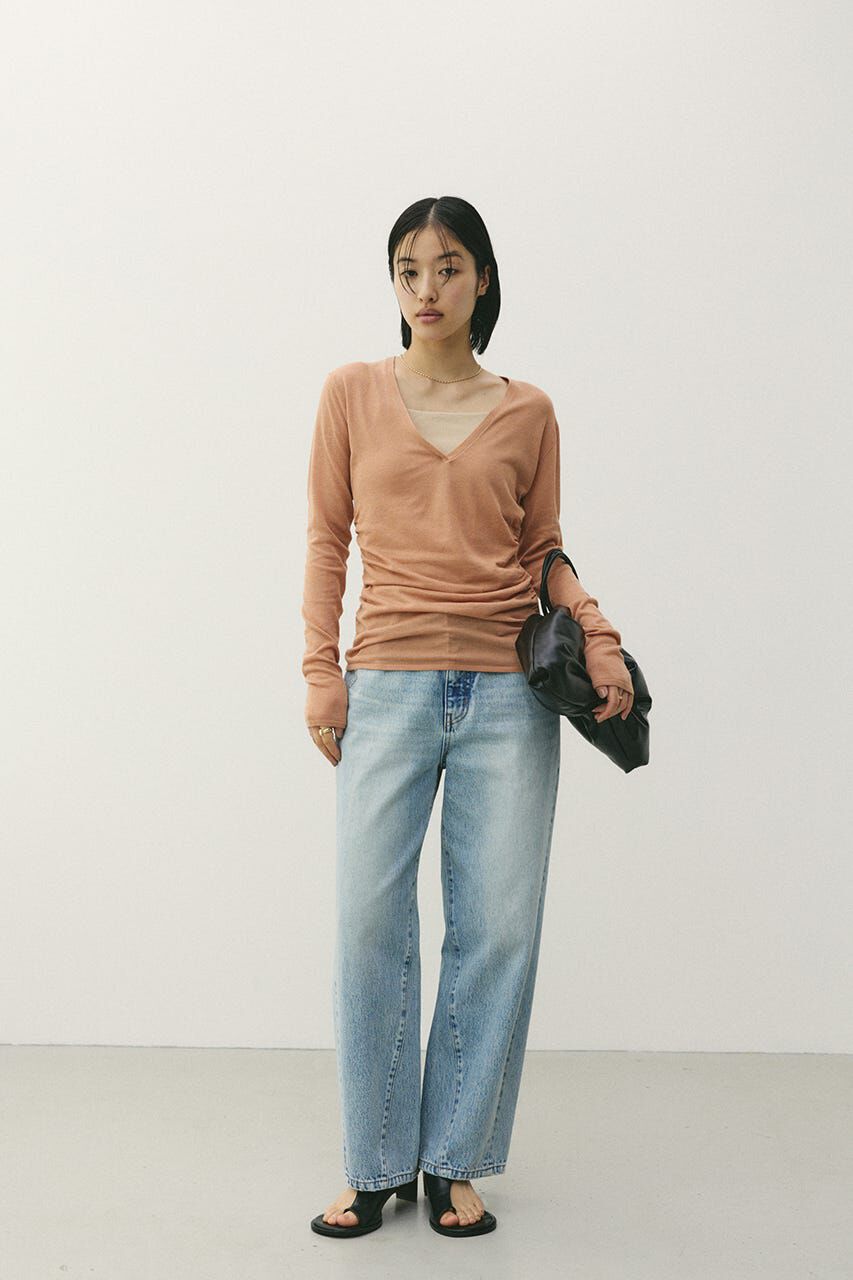 STYLEMIXER「ディープVネックシアートップ」|ニット・セーター|