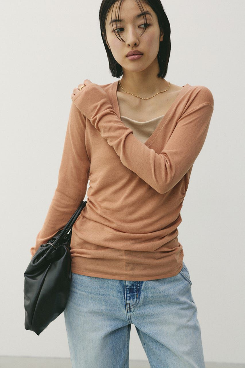 STYLEMIXER「ディープVネックシアートップ」|ニット・セーター|