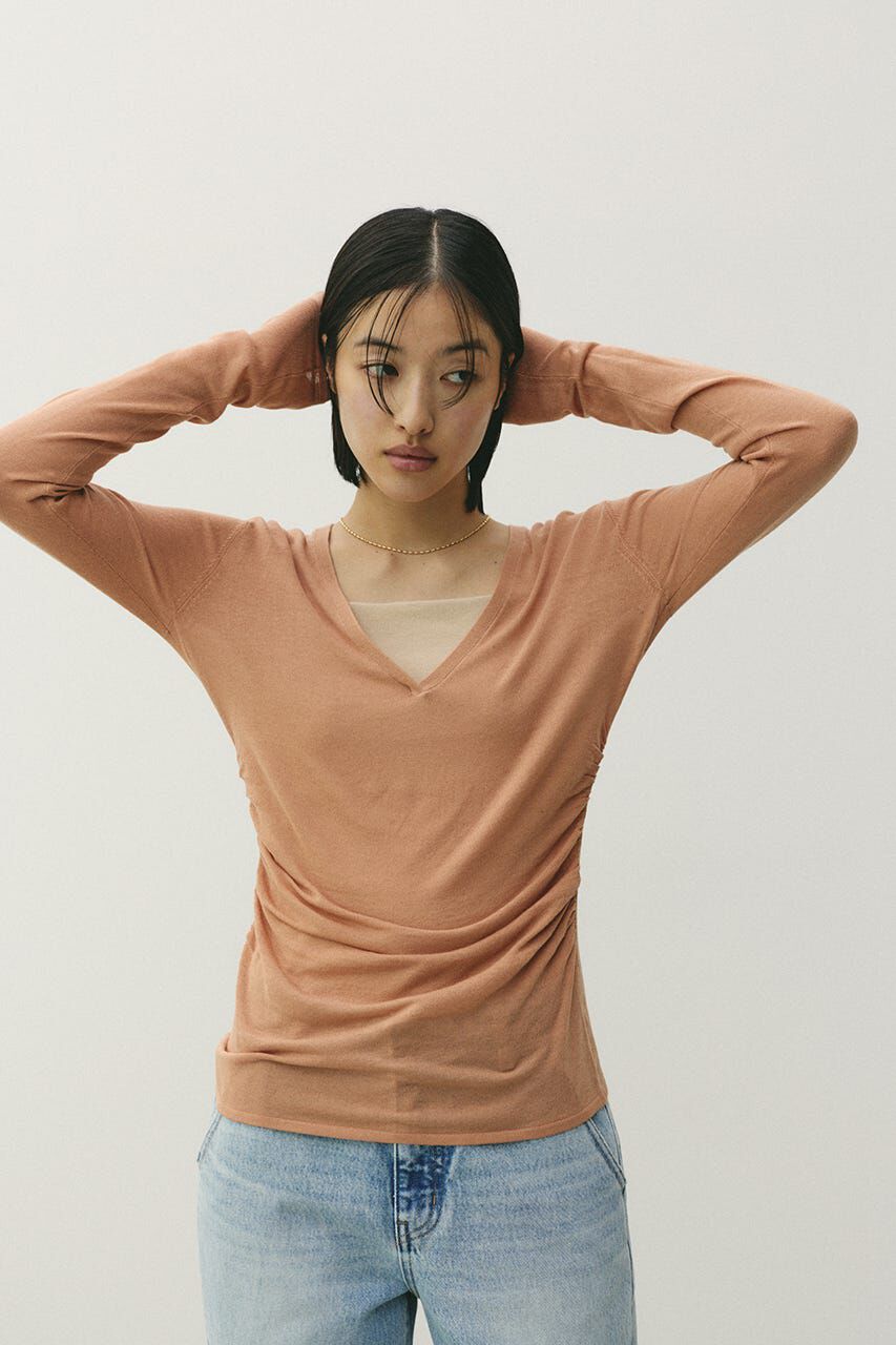 STYLEMIXER「ディープVネックシアートップ」|ニット・セーター|