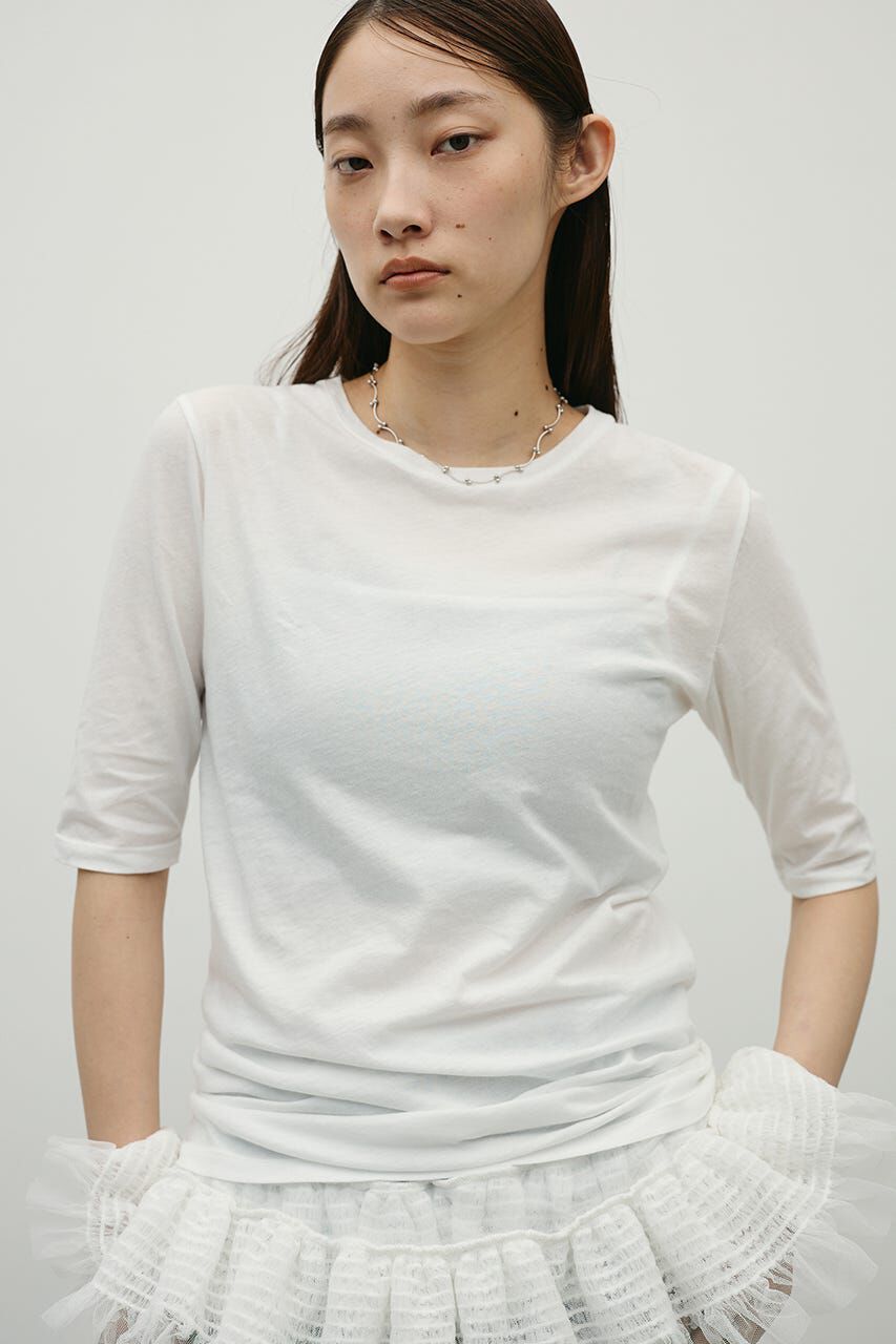 STYLEMIXER「シアーバックシームT」|Tシャツ・カットソー|WHT