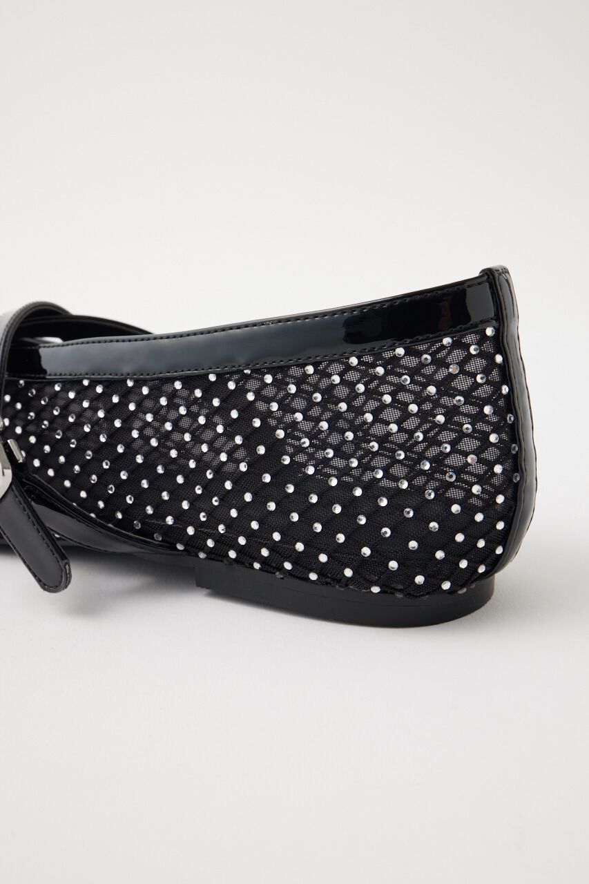 MOUSSY「RHINESTONE SHEER BALLET シューズ」|スリッポン|