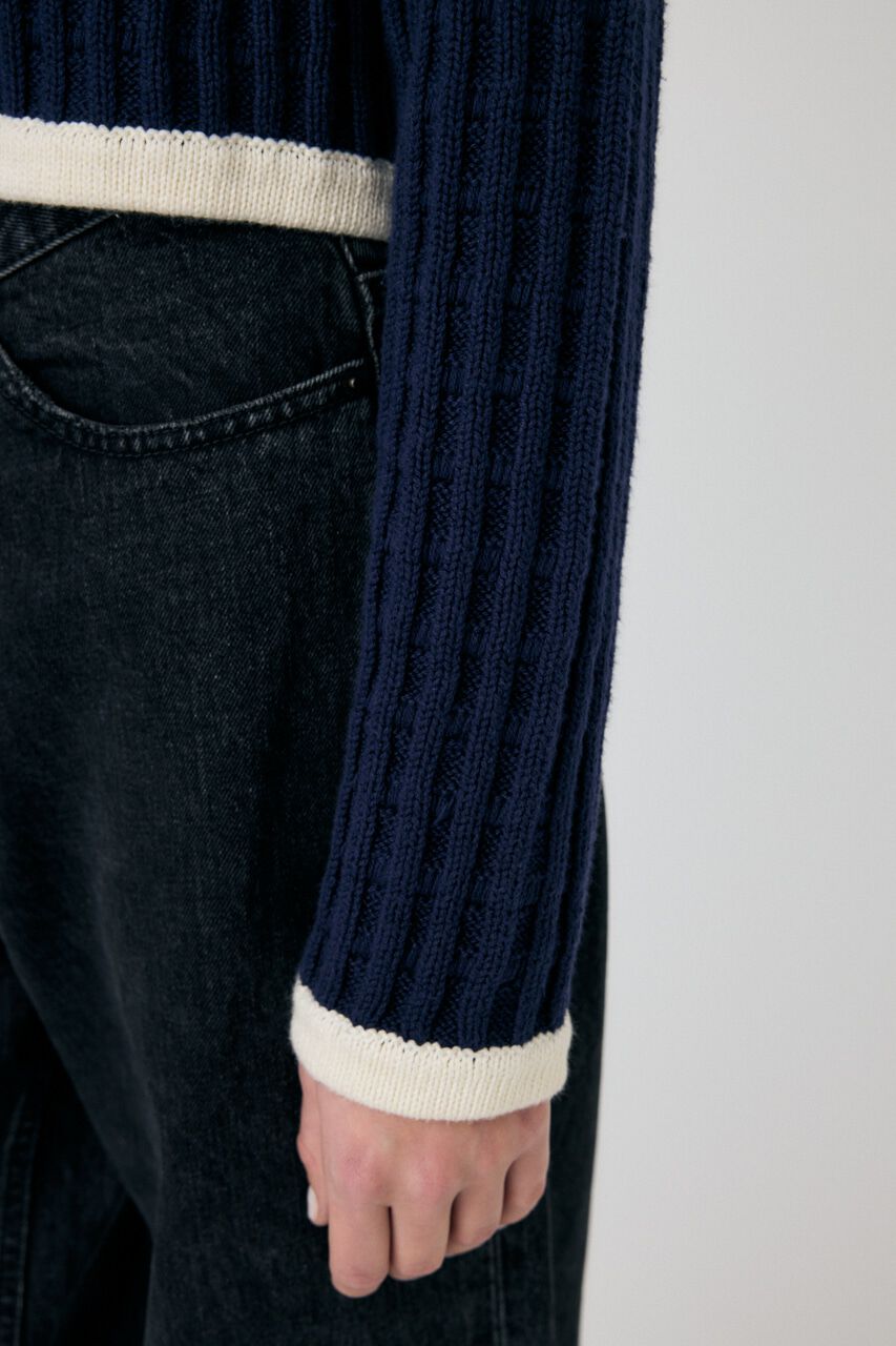 MOUSSY「BI COLOR ニットカーディガン」|カーディガン|