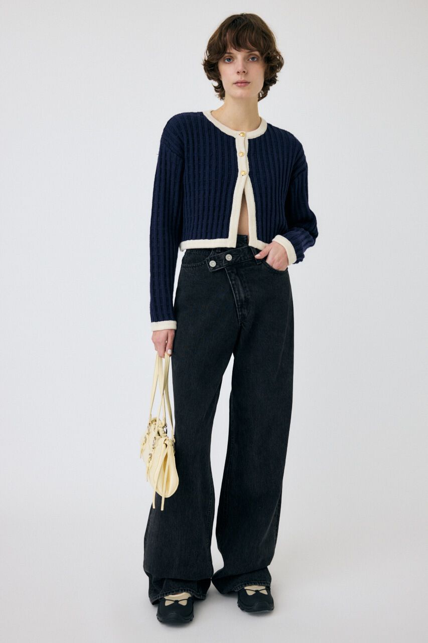 MOUSSY「BI COLOR ニットカーディガン」|カーディガン|