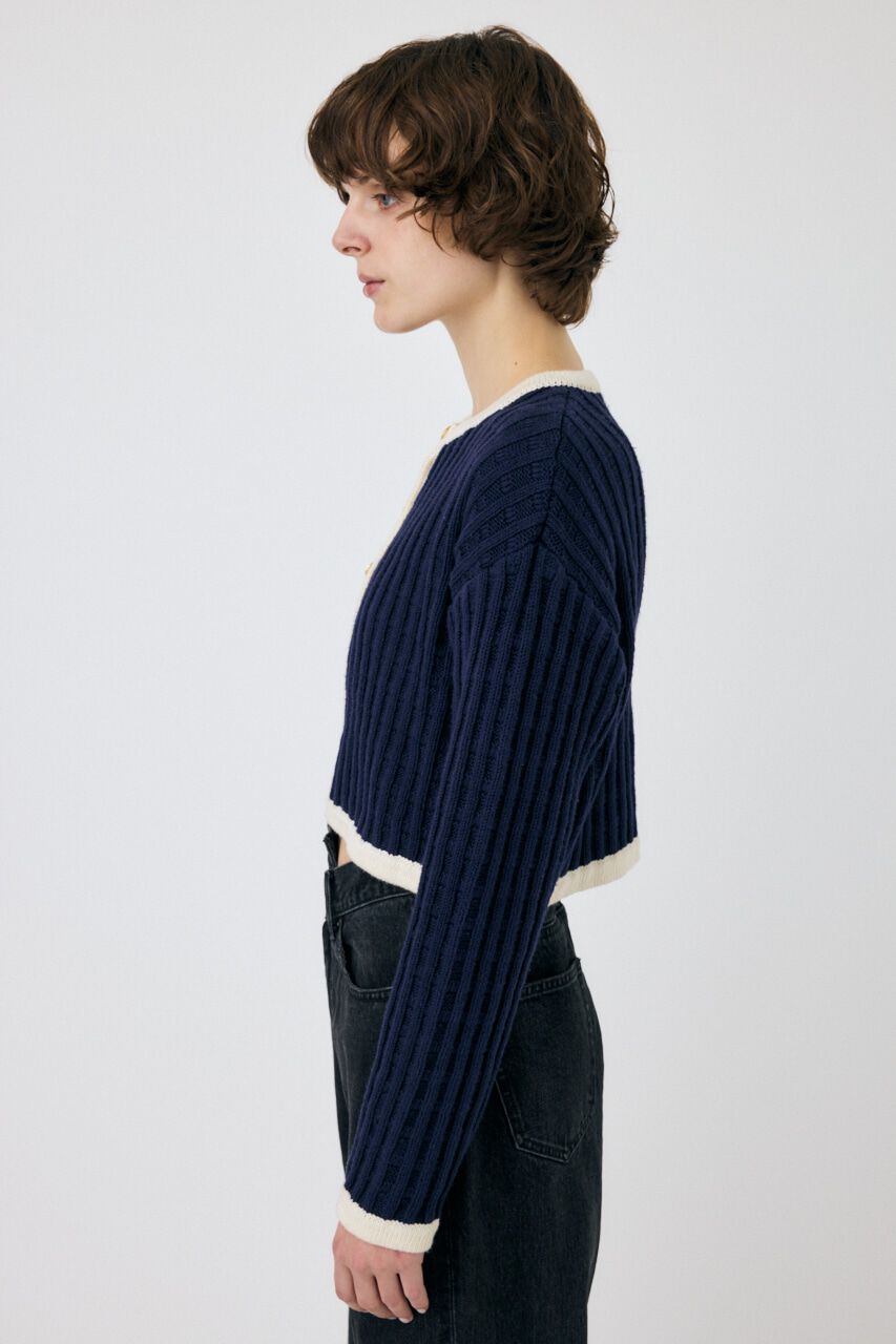 MOUSSY「BI COLOR ニットカーディガン」|カーディガン|