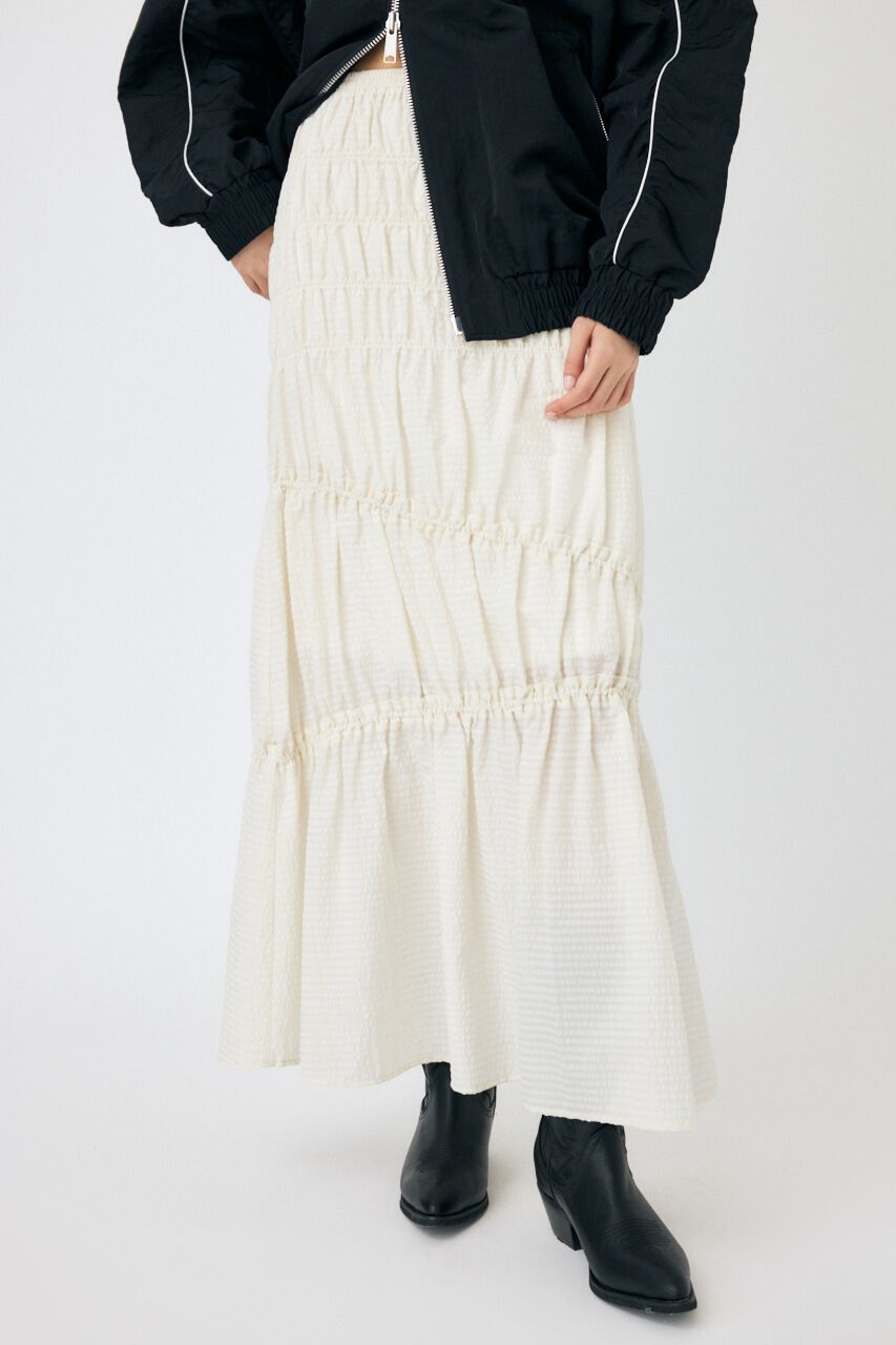 MOUSSY「PLAID GATHER スカート」|スカート|WHT