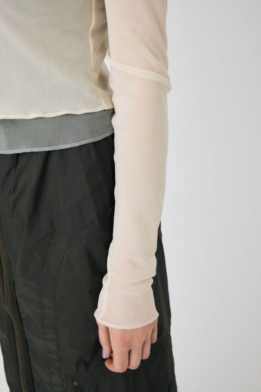 MOUSSY「SHEER LAYERED ロングスリーブTシャツ」|Tシャツ・カットソー|