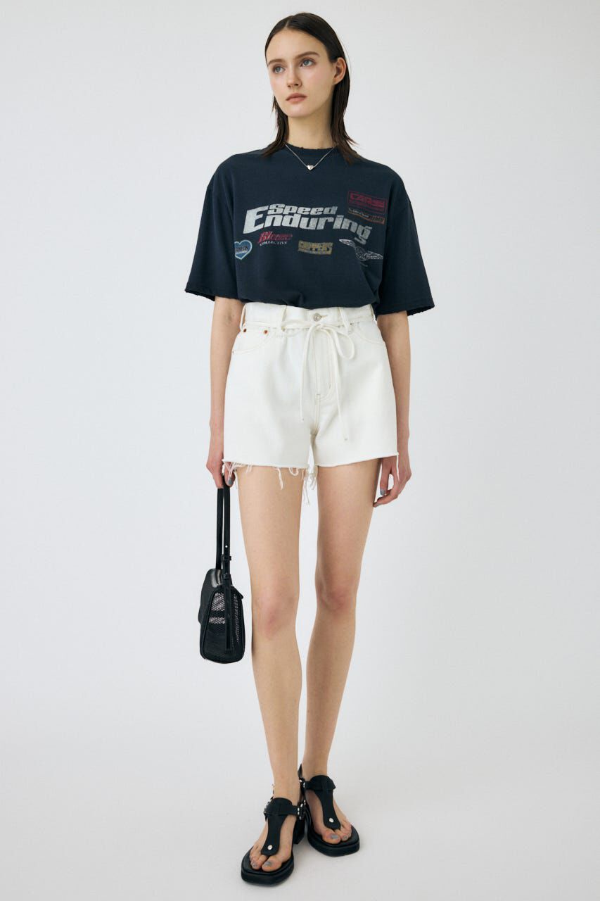 MOUSSY「WIDE DENIM ショーツ」|デニム|