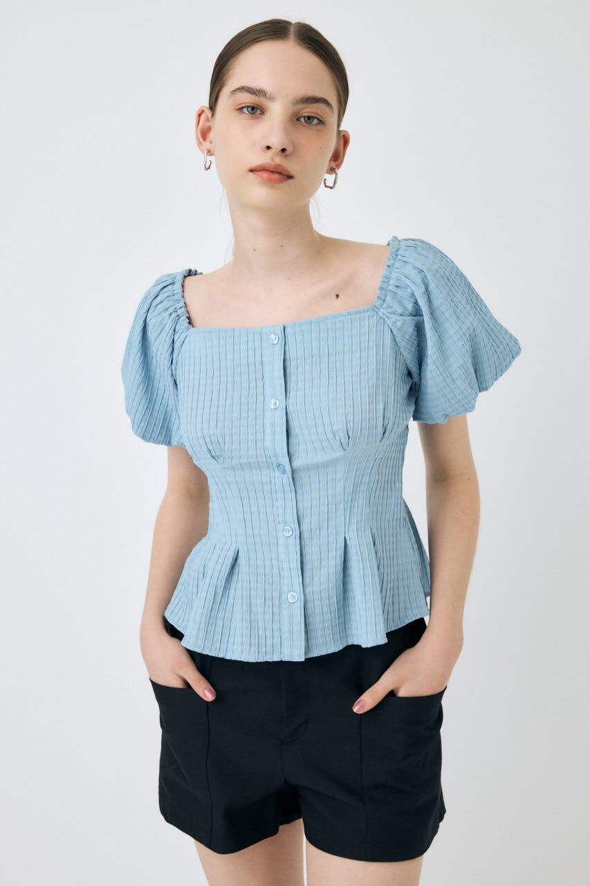 MOUSSY「BALLOON SLEEVE トップス」|シャツ・ブラウス|SAX