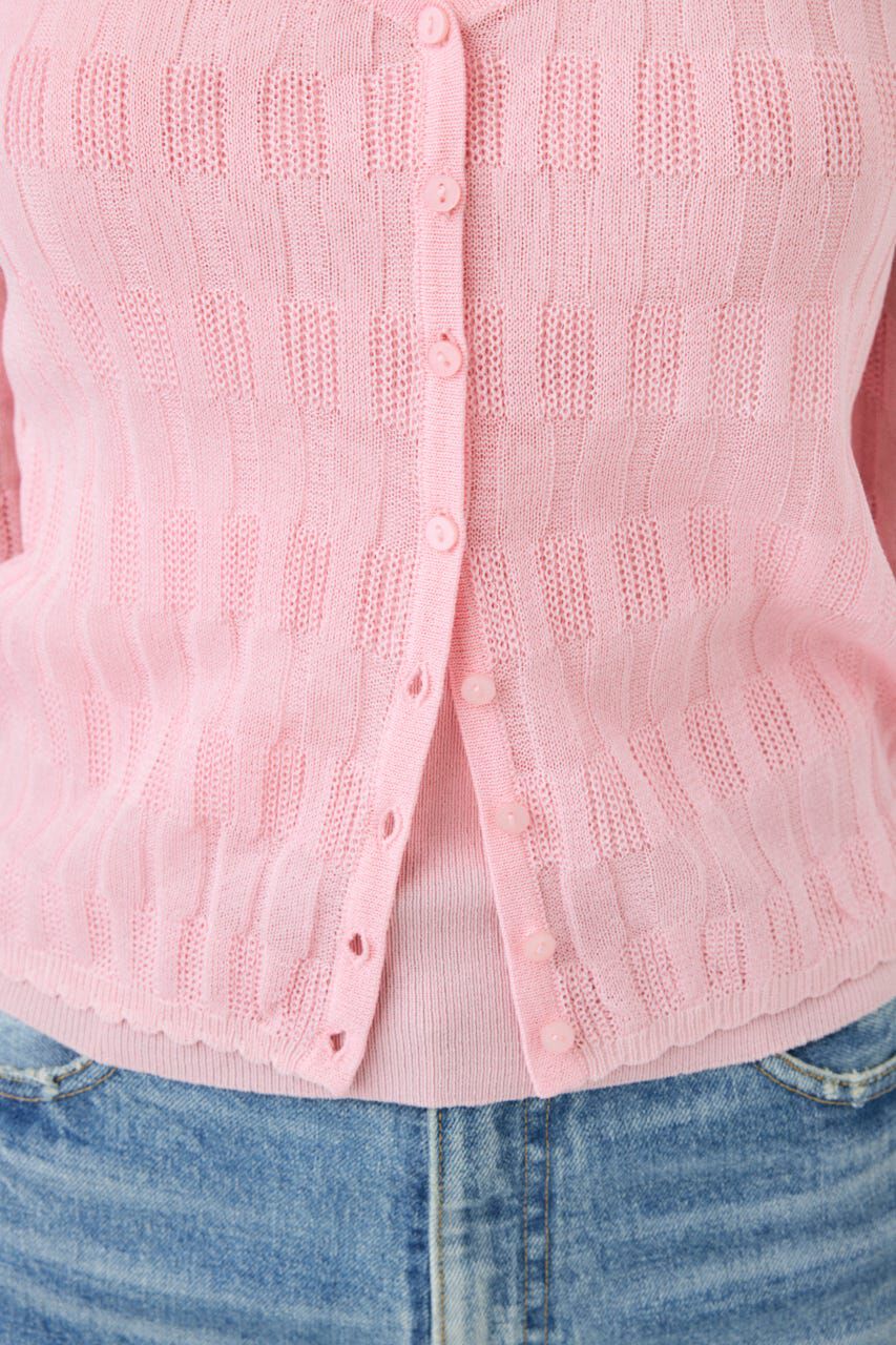 MOUSSY「SHEER BORDER カーディガン」|ニット・セーター|