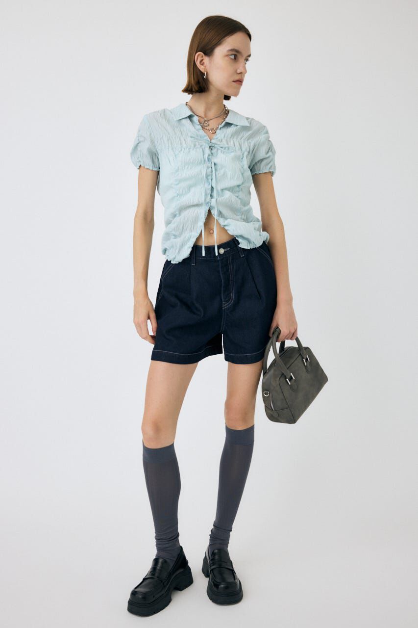 MOUSSY「DENIM タック ショーツ」|デニム|