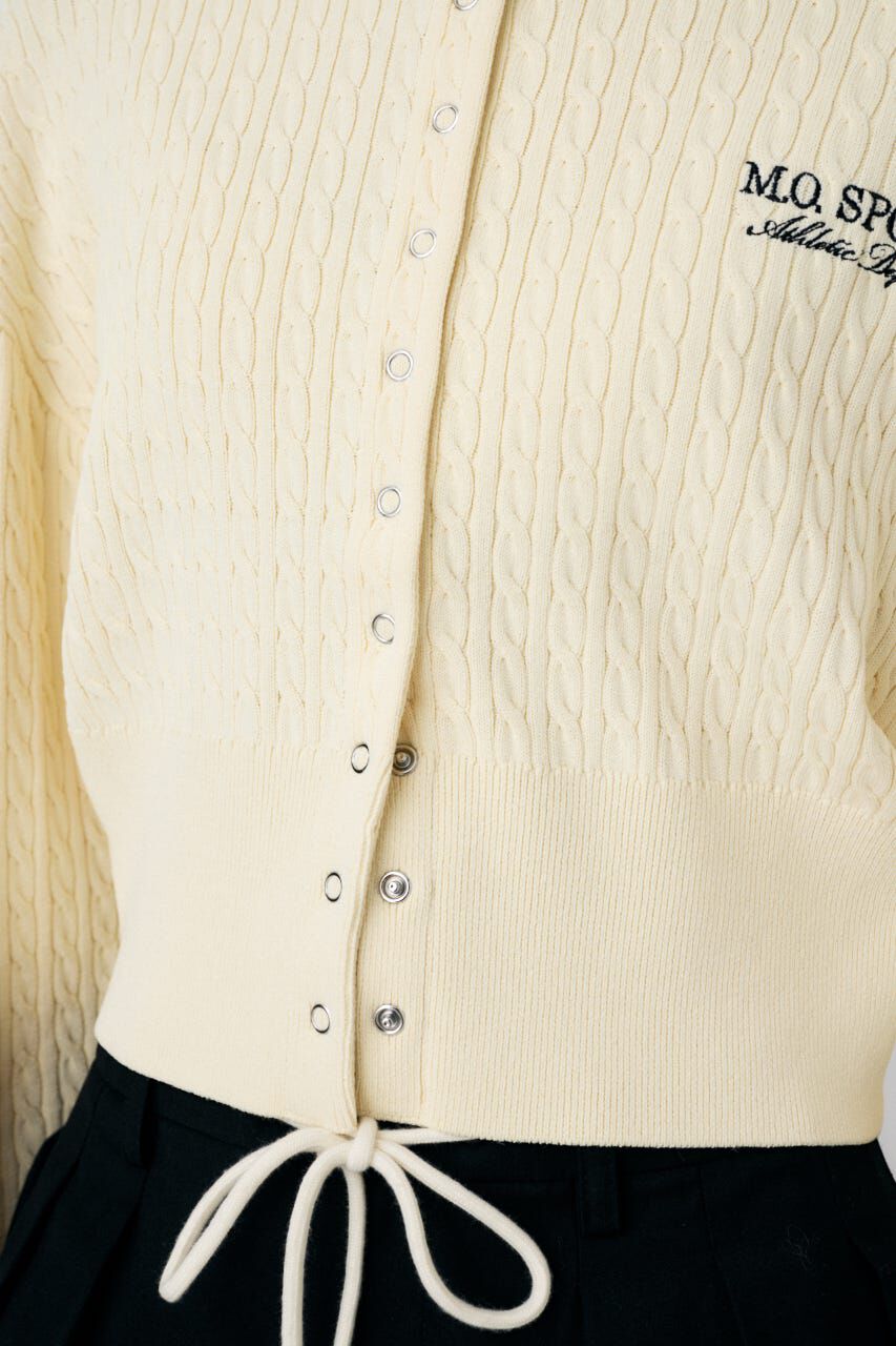 MOUSSY「LOGO CABLE カーディガン」|カーディガン|