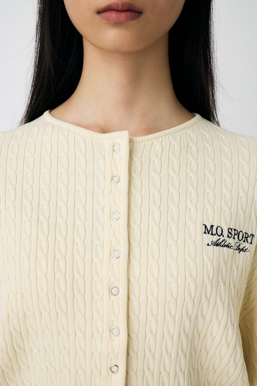 MOUSSY「LOGO CABLE カーディガン」|カーディガン|