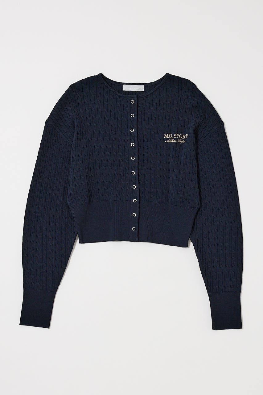MOUSSY「LOGO CABLE カーディガン」|カーディガン|