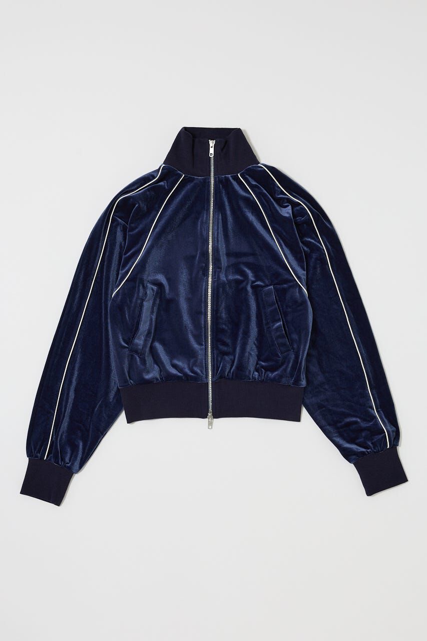 MOUSSY「VELOUR TRACK トップス」|パーカー|NVY