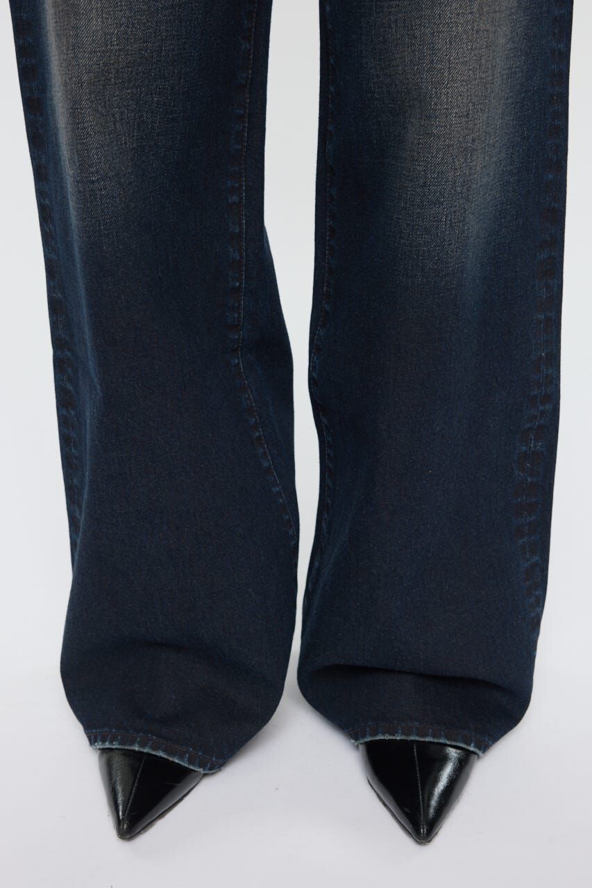 MOUSSY「DIRT EFFECTED WIDE STRAIGHT デニムパンツ」|デニム|