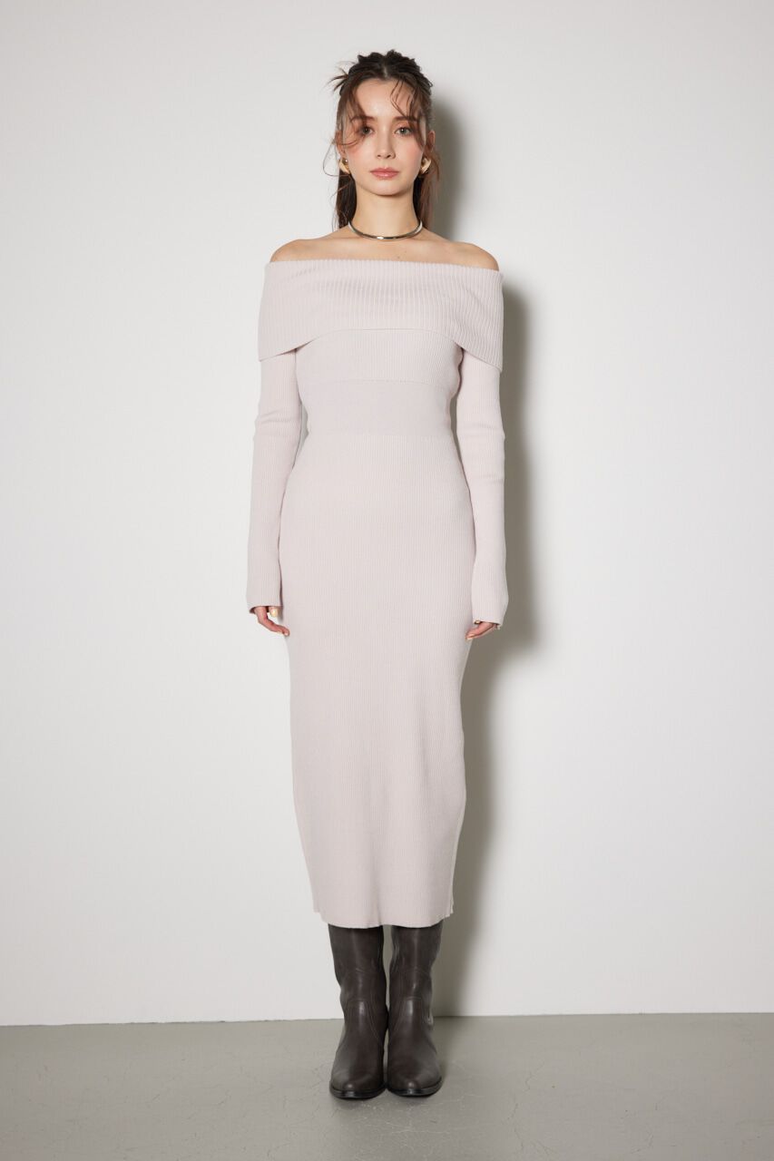rienda「オフショルダータイトニットワンピース」|ワンピース|