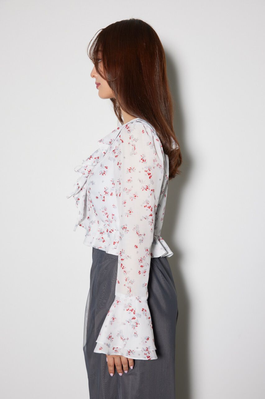 rienda「フロントフリルフラワーブラウス」|シャツ・ブラウス|