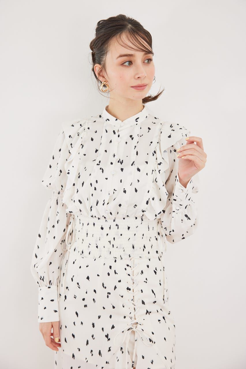 rienda「2WAYボウタイクロップドブラウス」|シャツ・ブラウス|