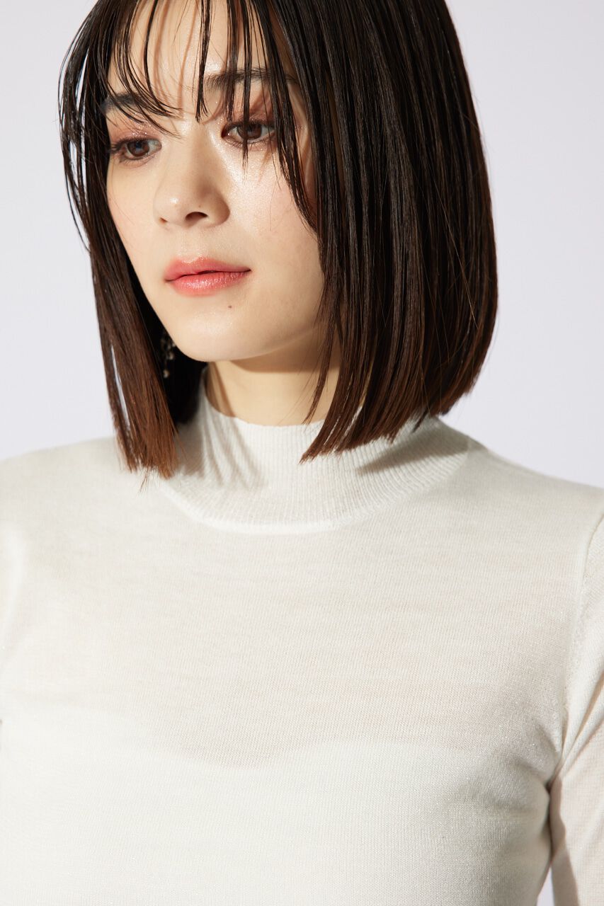 rienda「ハイネックシアーニットトップス」|ニット・セーター|