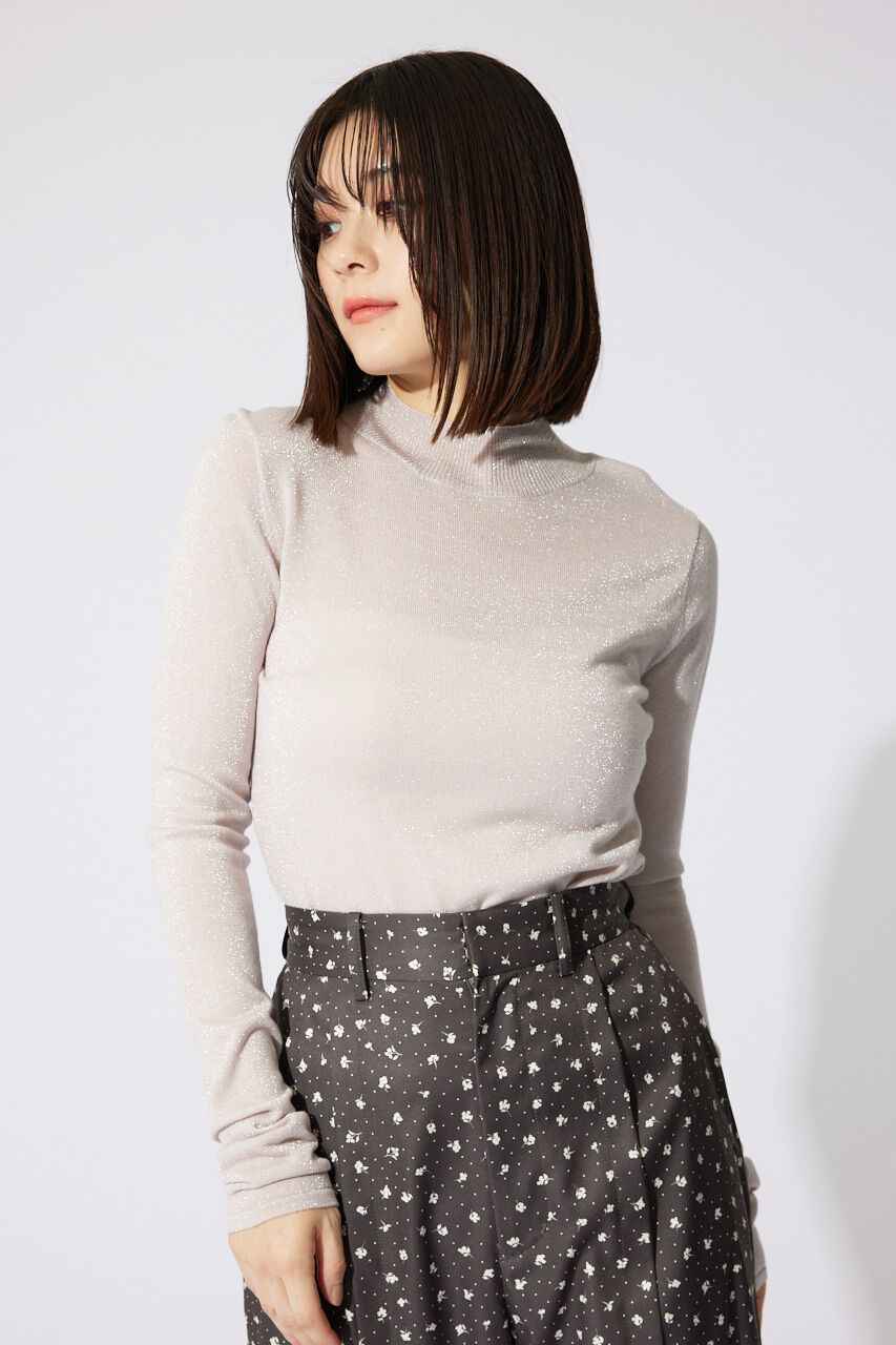 rienda「ハイネックシアーニットトップス」|ニット・セーター|