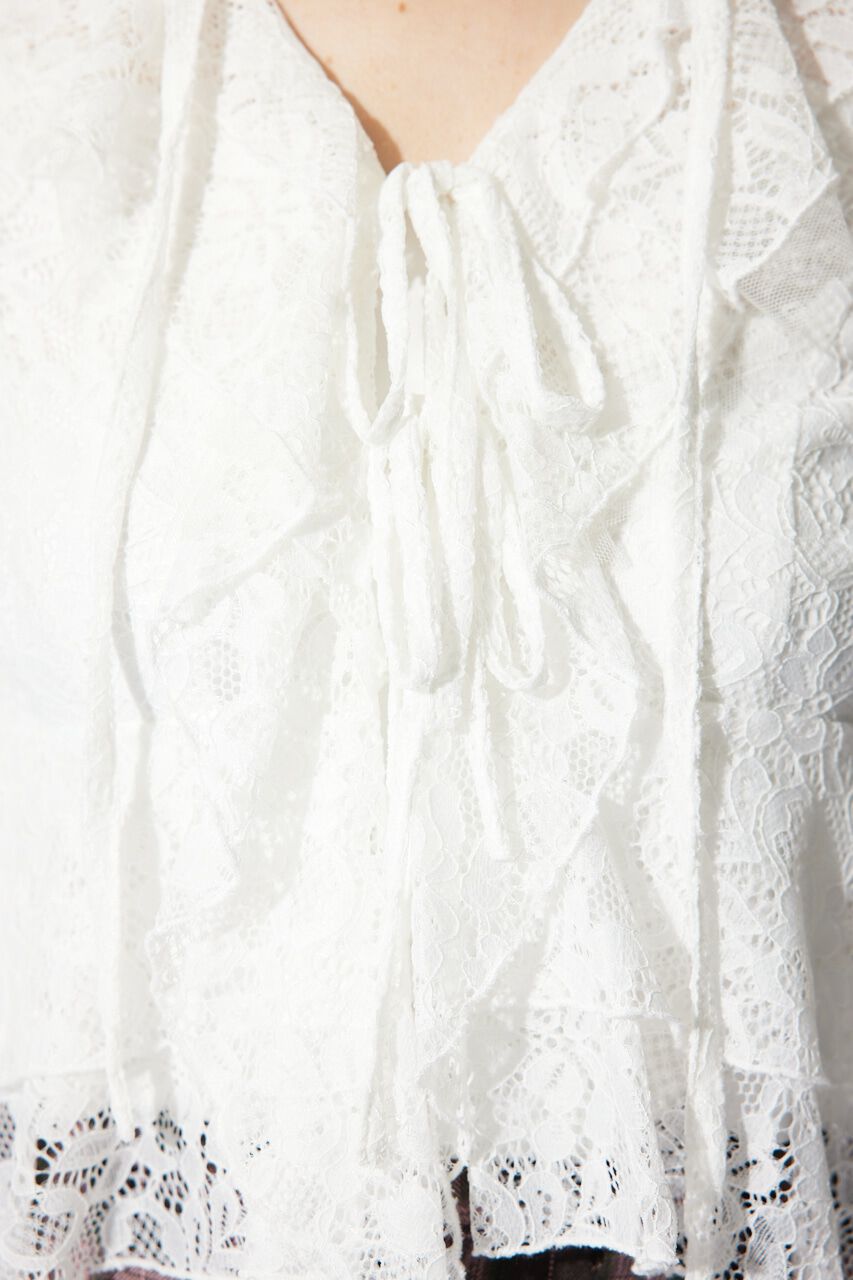 rienda「フリルレースブラウス」|シャツ・ブラウス|