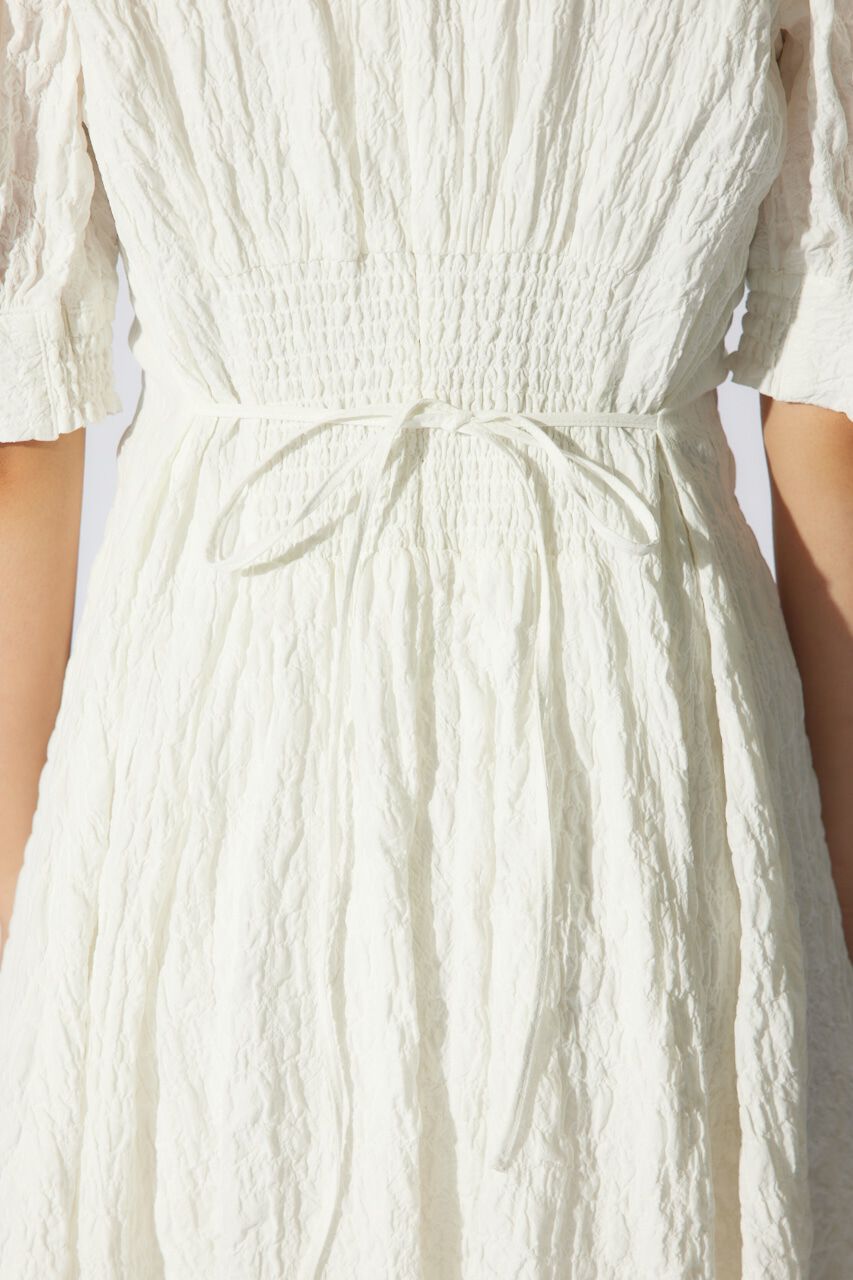 rienda「バストギャザーデザインジャガードフレアワンピース」|ワンピース|