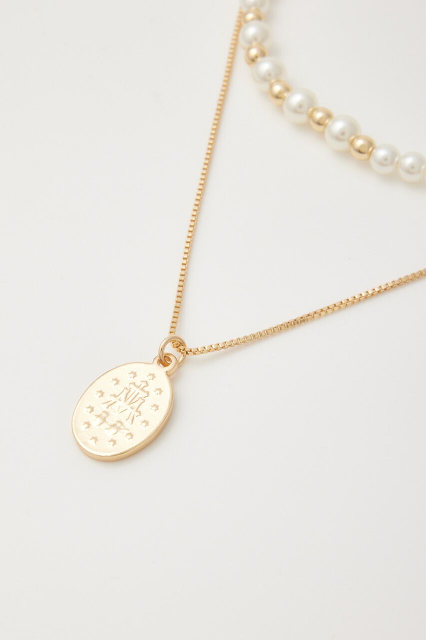 rienda「2レーンコインフェイクパールネックレス」|ネックレス|