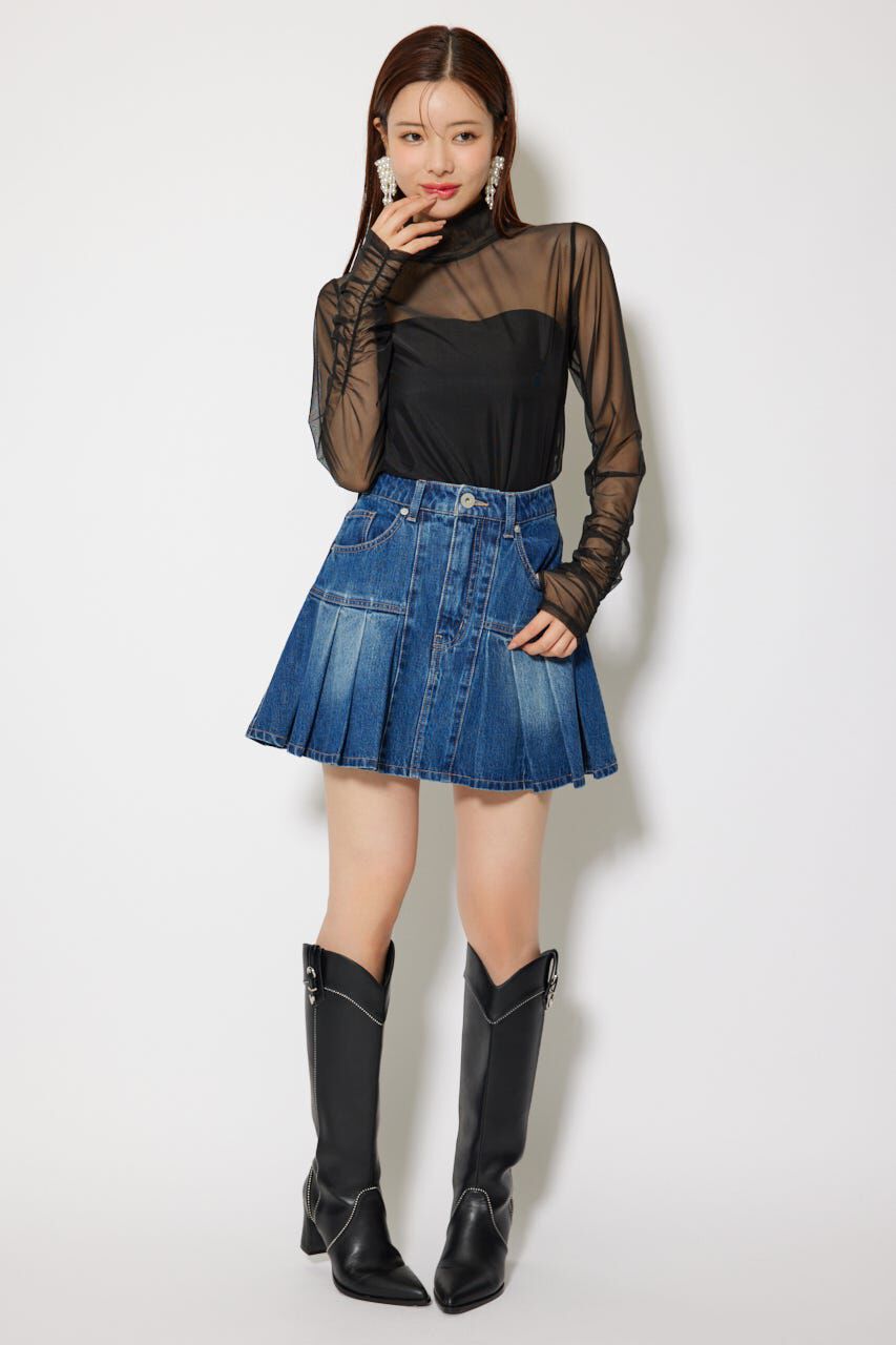 rienda「2WAYスリーブギャザーシアートップス」|Tシャツ・カットソー|