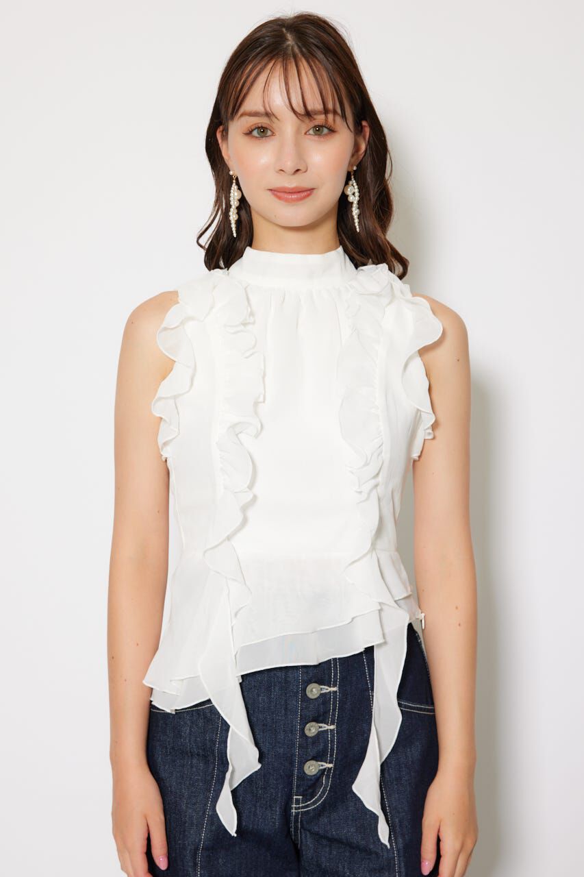 rienda「ボウタイフリルペプラムブラウス」|シャツ・ブラウス|