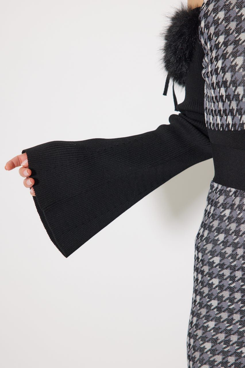 rienda「many wayフェイクファージャガードニットワンピース」|ワンピース|