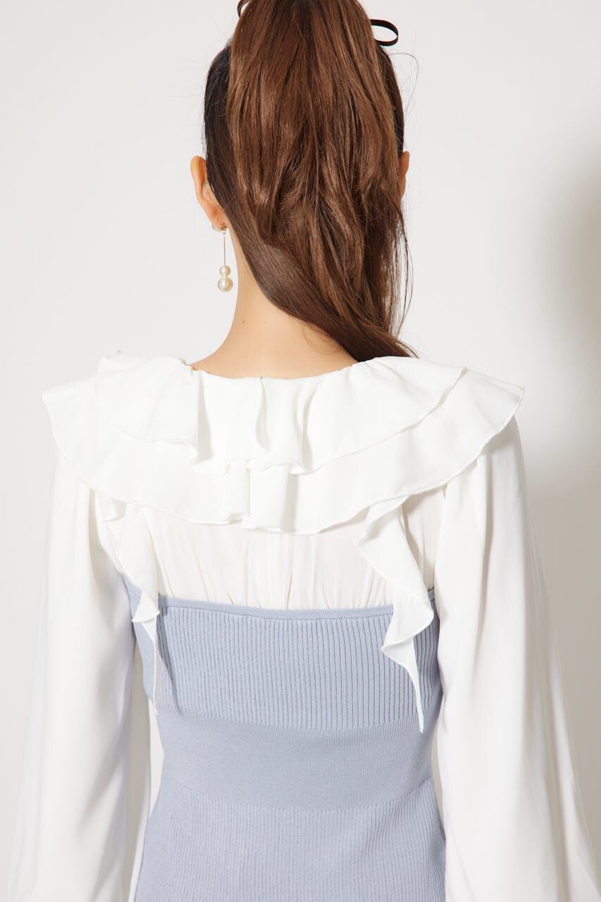 rienda「ダブルフリルコンビニットワンピース」|ワンピース|