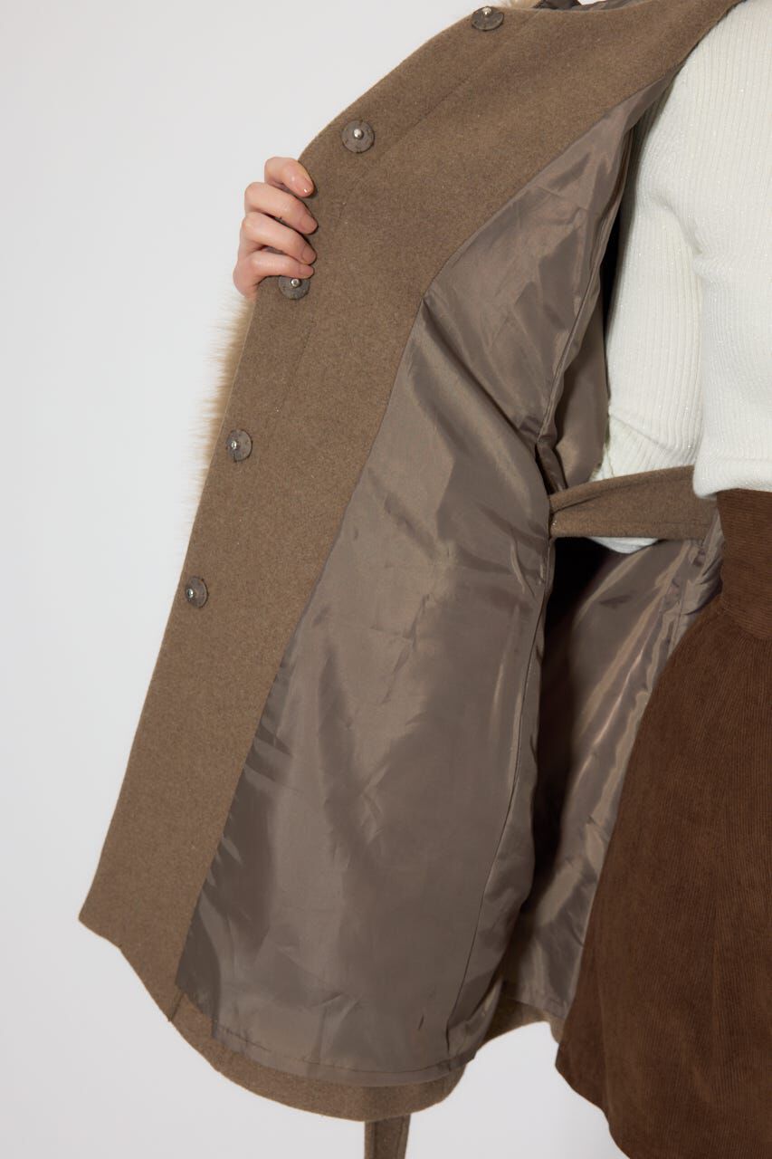 rienda「ウールMIXフードポンチョコート」|その他|