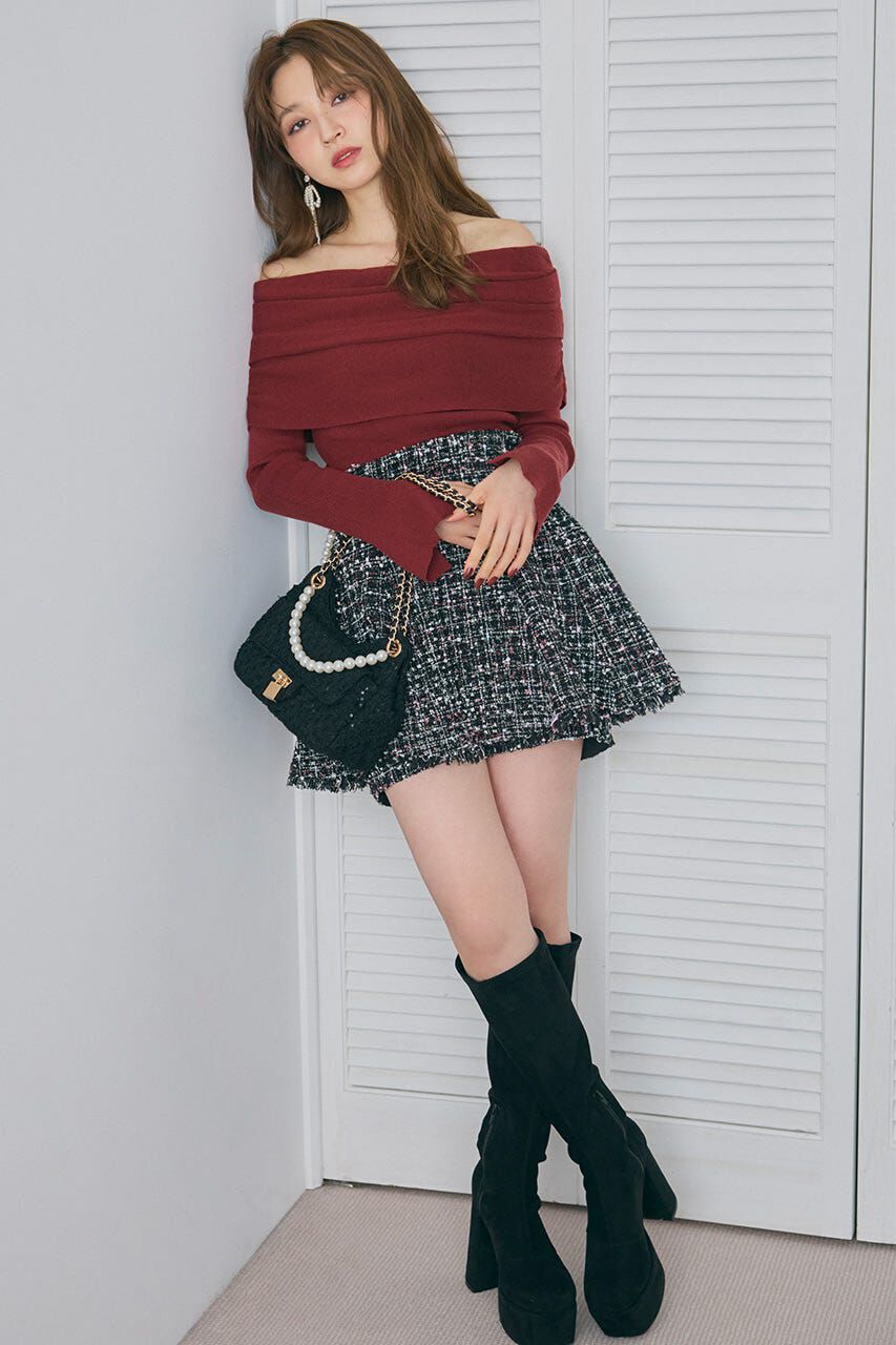 rienda「ツイードフレアスコートショートパンツ」|その他|