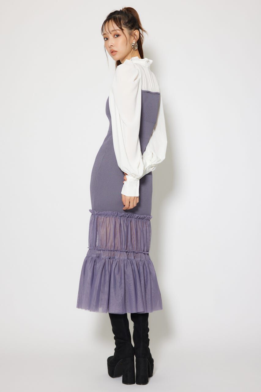 rienda「チュールドッキングニットマーメイドワンピース」|ワンピース|