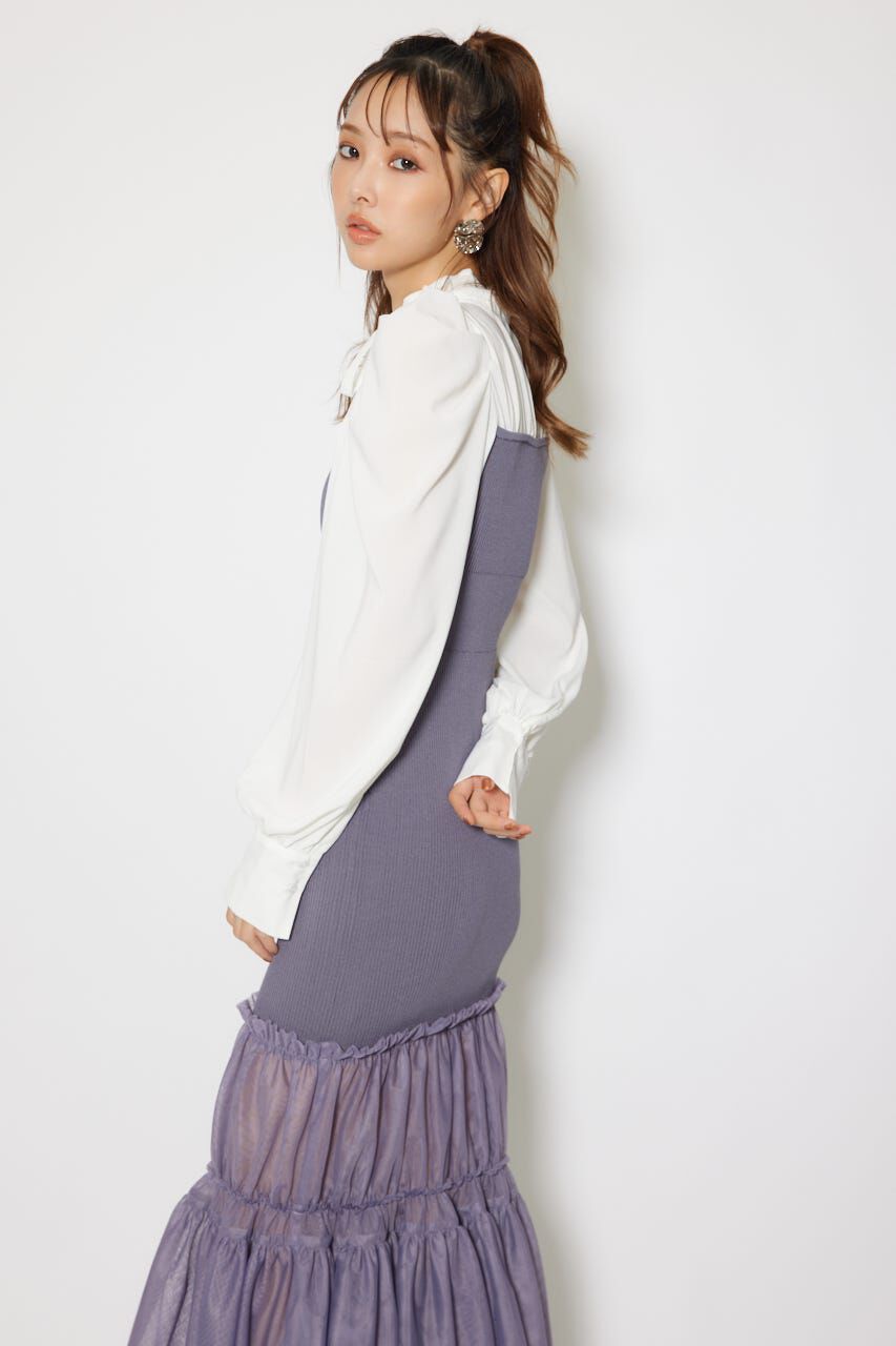 rienda「チュールドッキングニットマーメイドワンピース」|ワンピース|